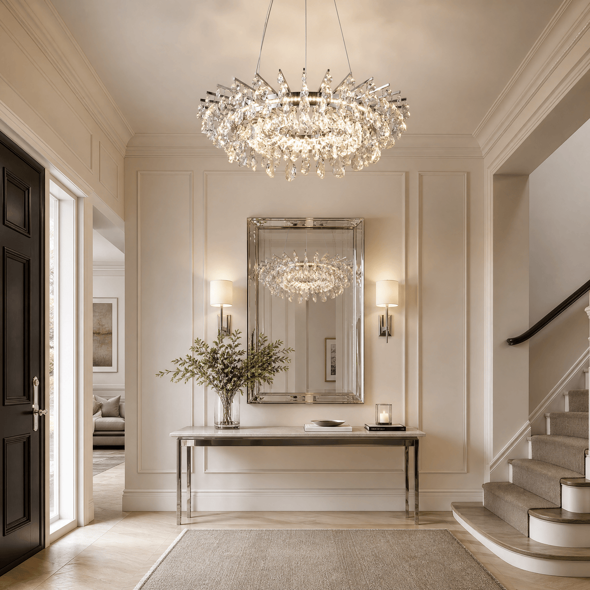 Aureola Round Crystal Chandelier - Ø24.8" × H6.3" (Ø63 × H16 cm)Blushlighting