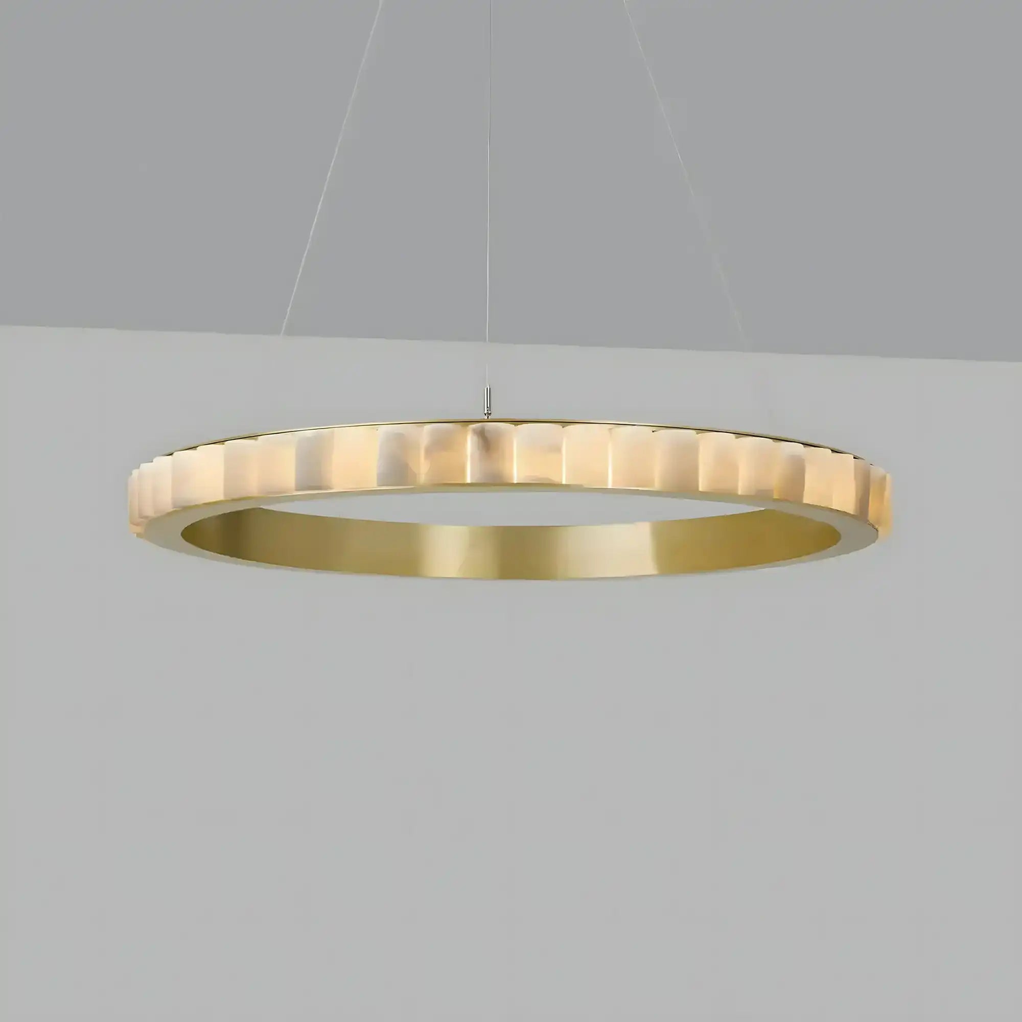 Avalon Alabaster Round Chandelier - 39.4″Dia x 59″HBlackWarm WhiteBlushlighting