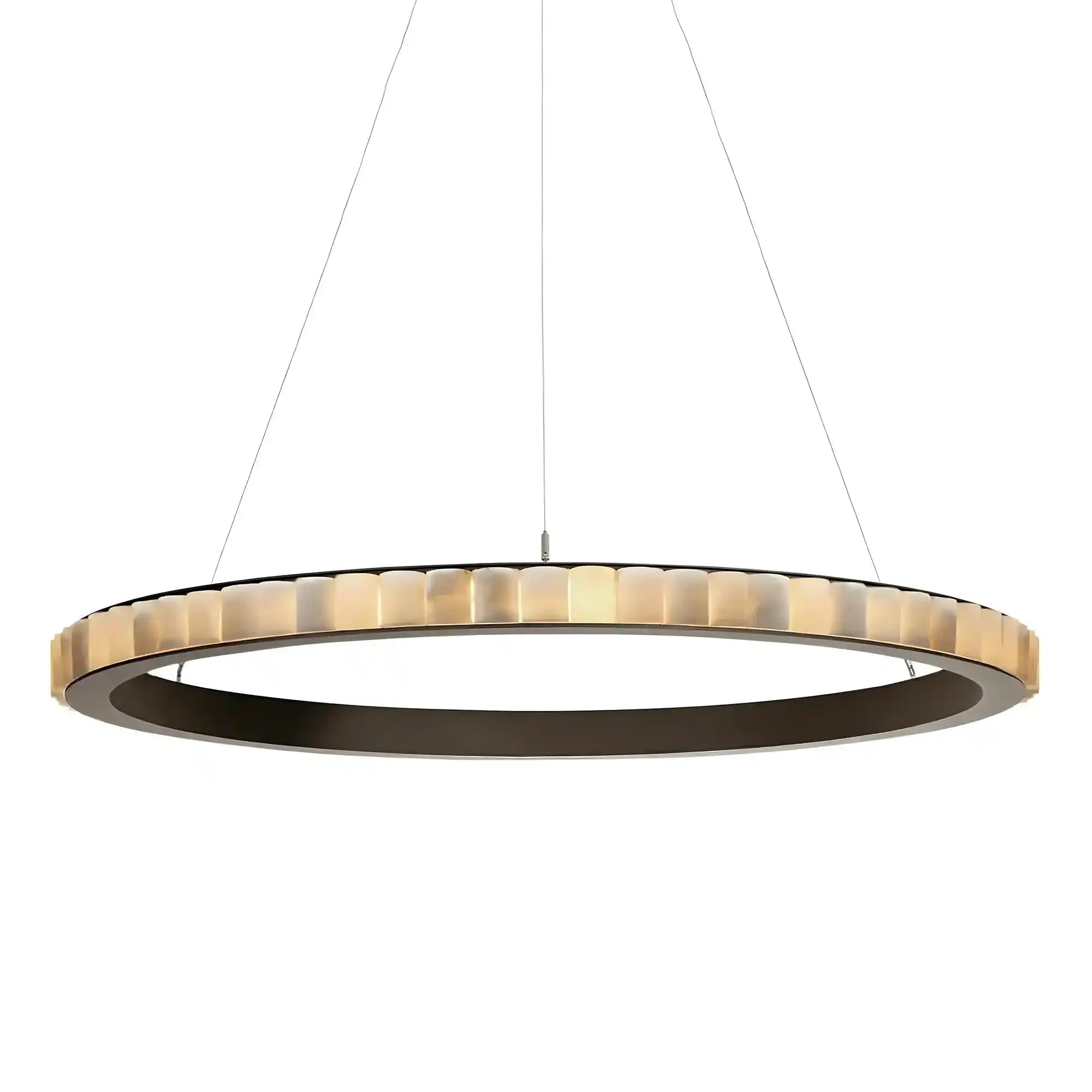Avalon Alabaster Round Chandelier - 39.4″Dia x 59″HBlackWarm WhiteBlushlighting