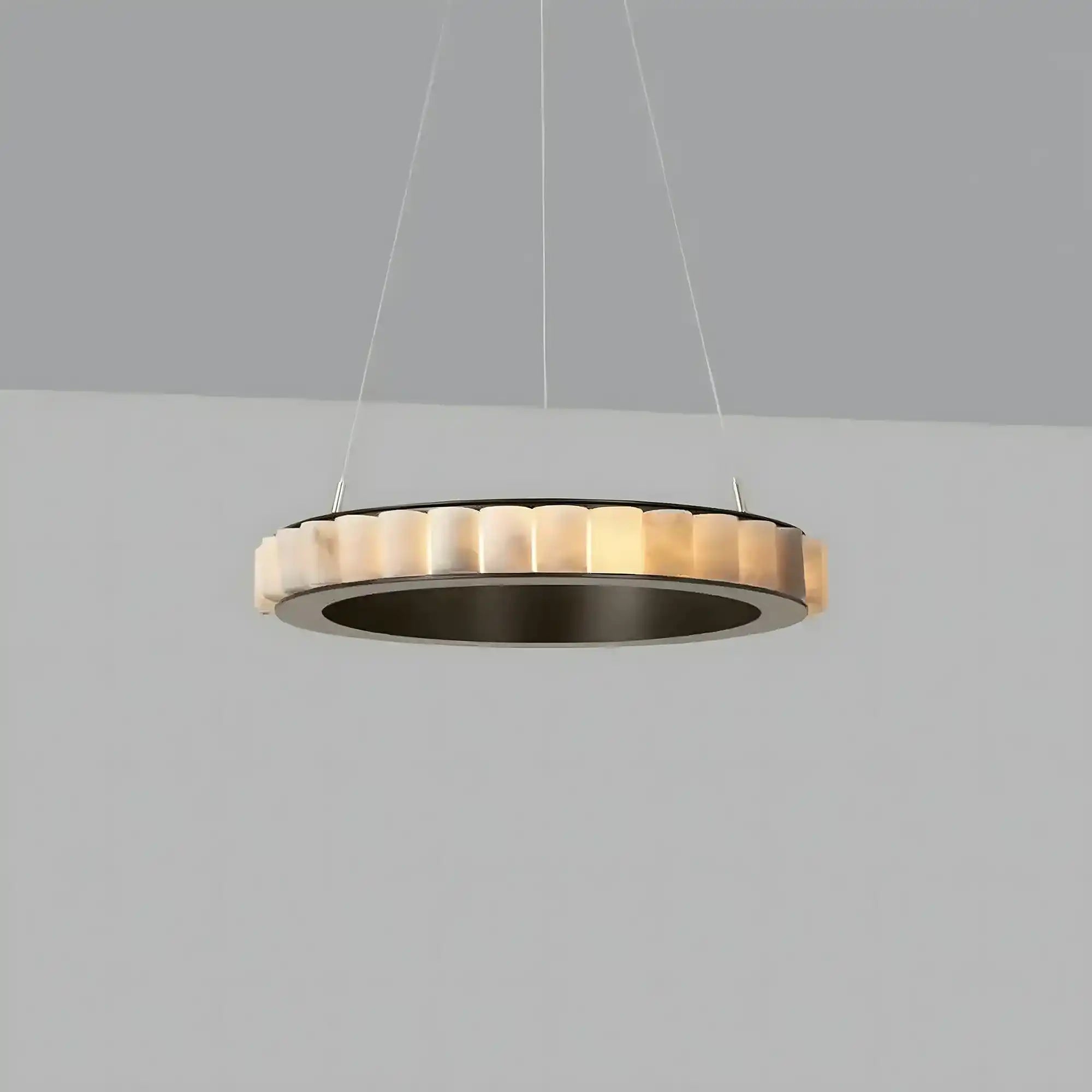 Avalon Alabaster Round Chandelier - 23.6″Dia x 59″HBlackWarm WhiteBlushlighting