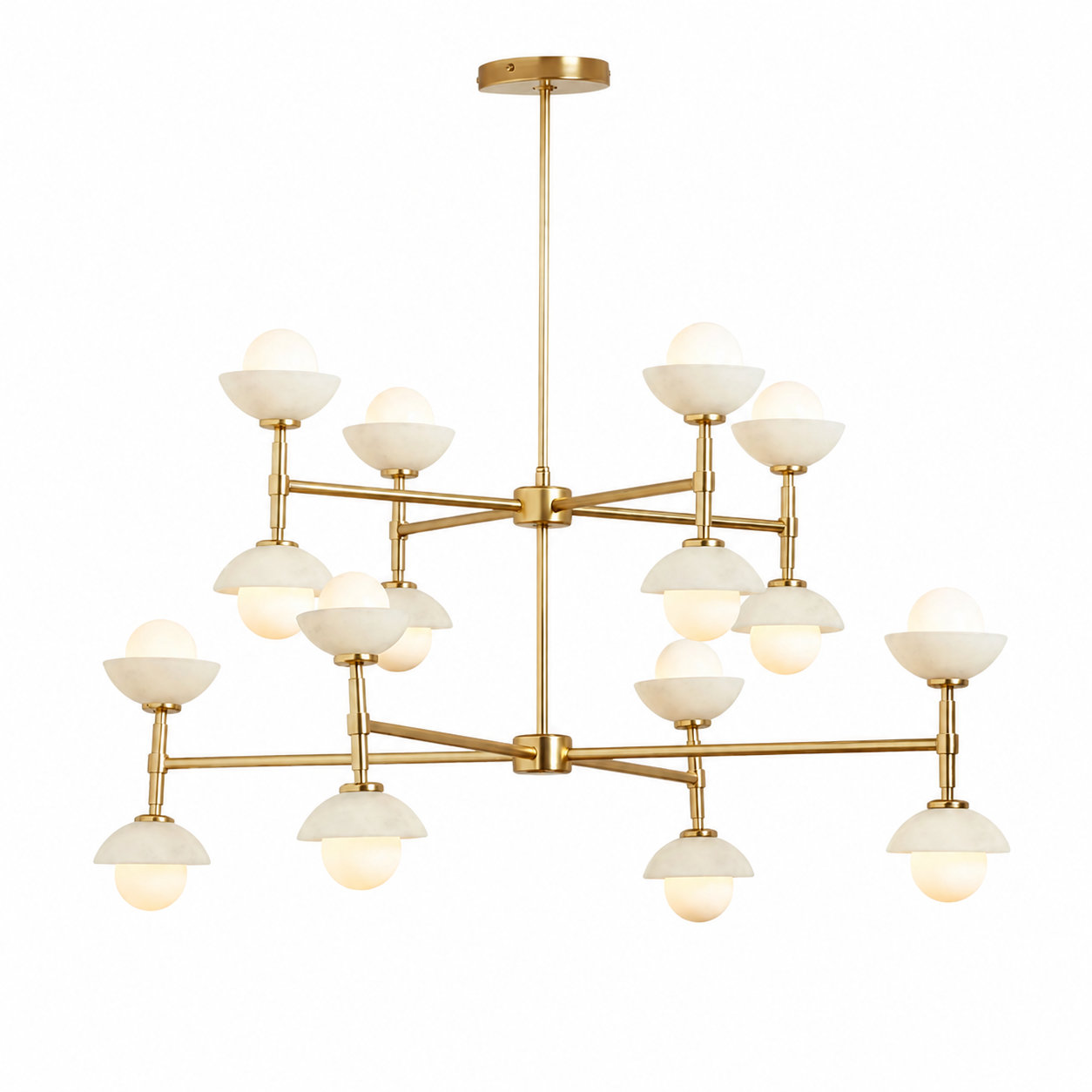 Aveline 16-light jade and opal glass dining room chandelier
