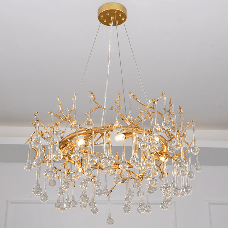 Avis Clear Crystal Ring Branch Chandelier - 23.62" diamBlushlighting