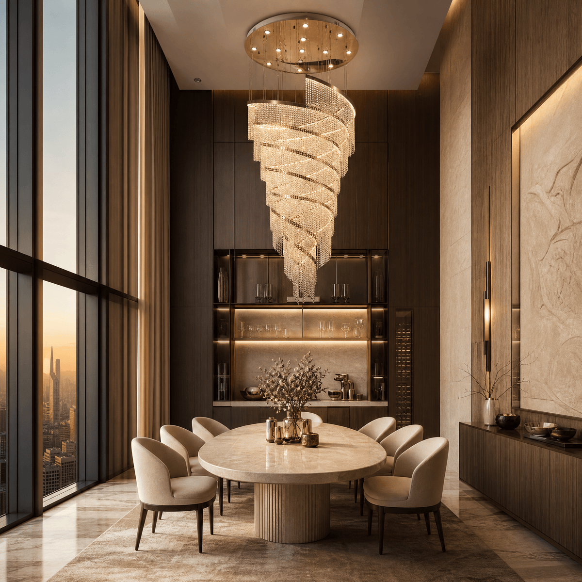 Bacca Crystal Halo Chandelier - Blushlighting