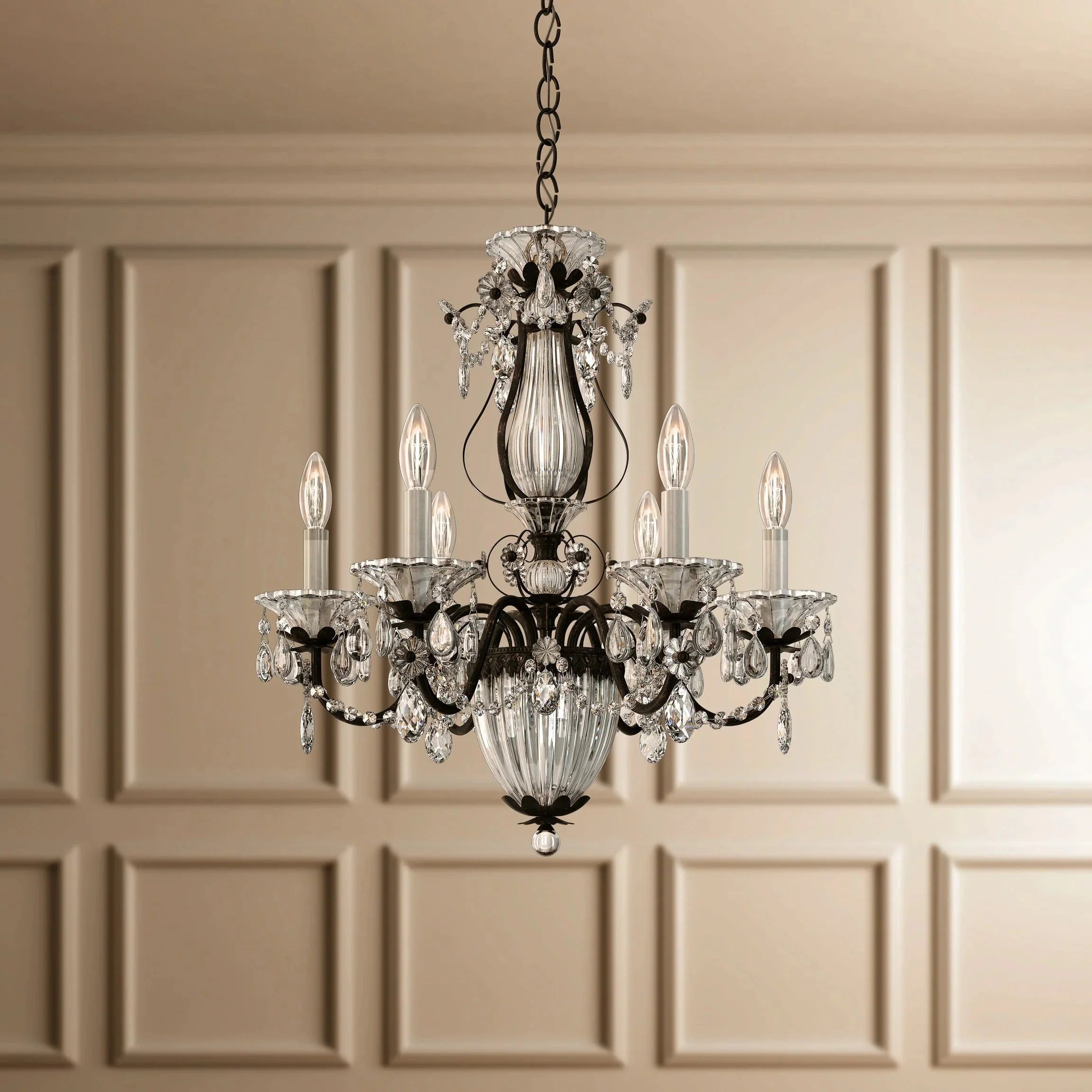 Bagatelle 7 - Light Chandelier - Heirloom BronzeBlushlighting