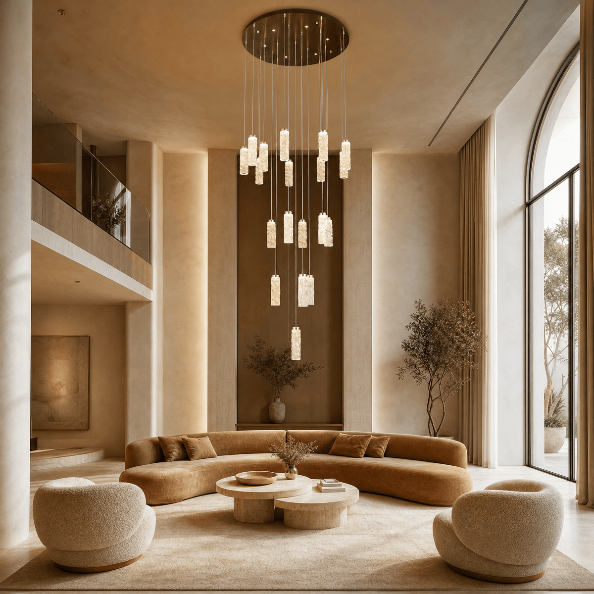 Bamboo Zen Modern Multi-Tier Cluster Chandelier - Blushlighting
