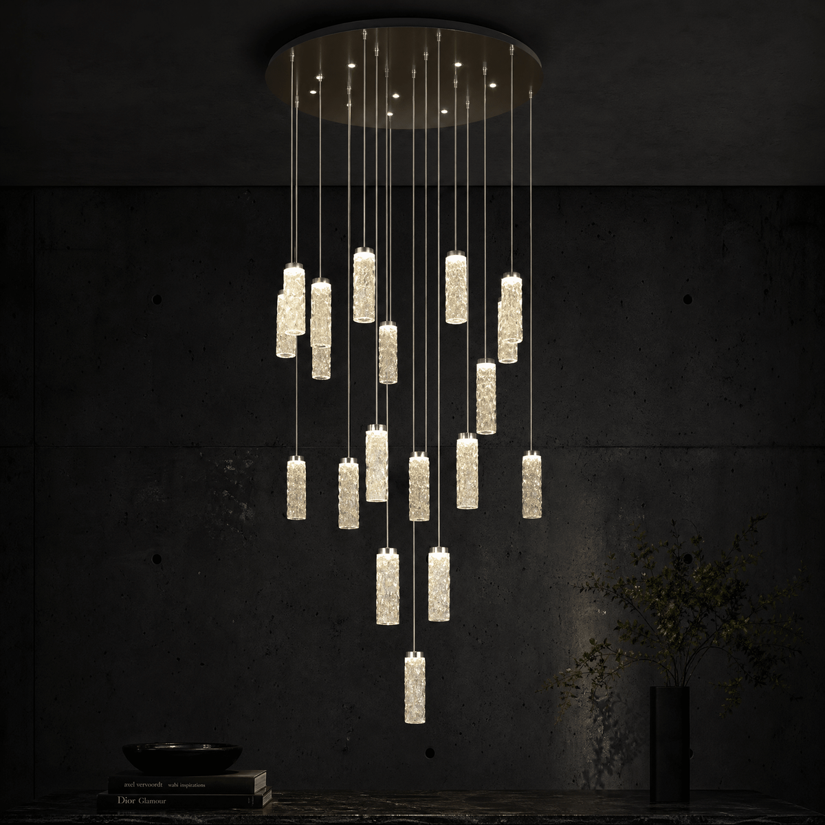 Bamboo Zen Modern Multi-Tier Cluster Chandelier - Blushlighting