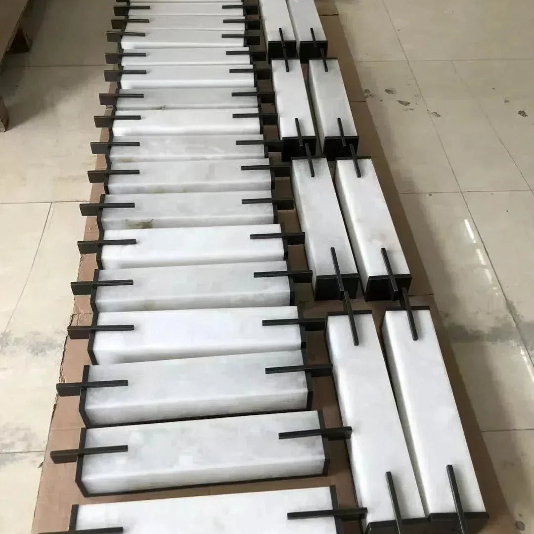 Beckett Alabaster Wall Sconce - ∅ 4.7″ x H 31.5″ Set of 2BronzeBlushlighting