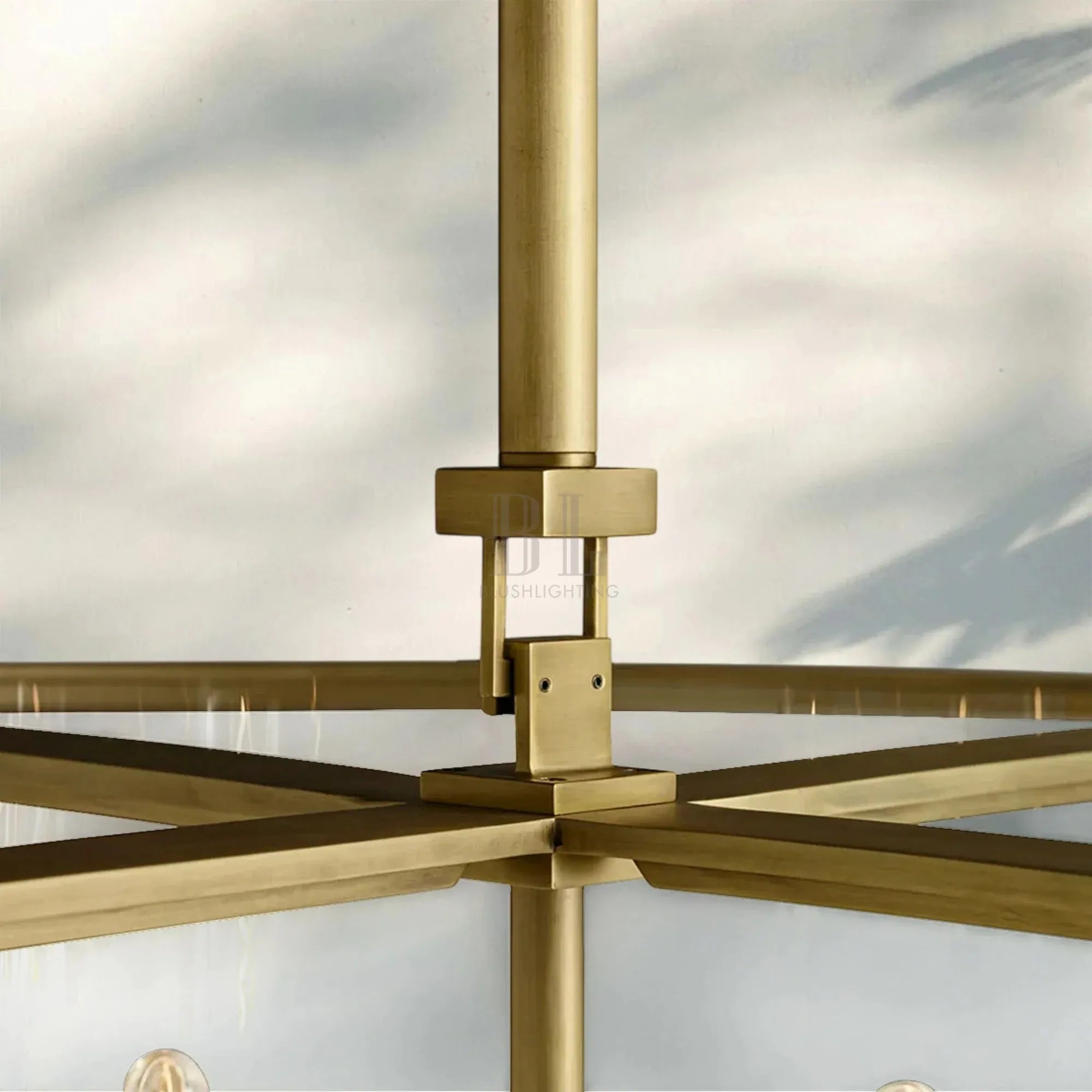 Beckmen Glass Lantern Modern Round Chandelier 33''44"55''-