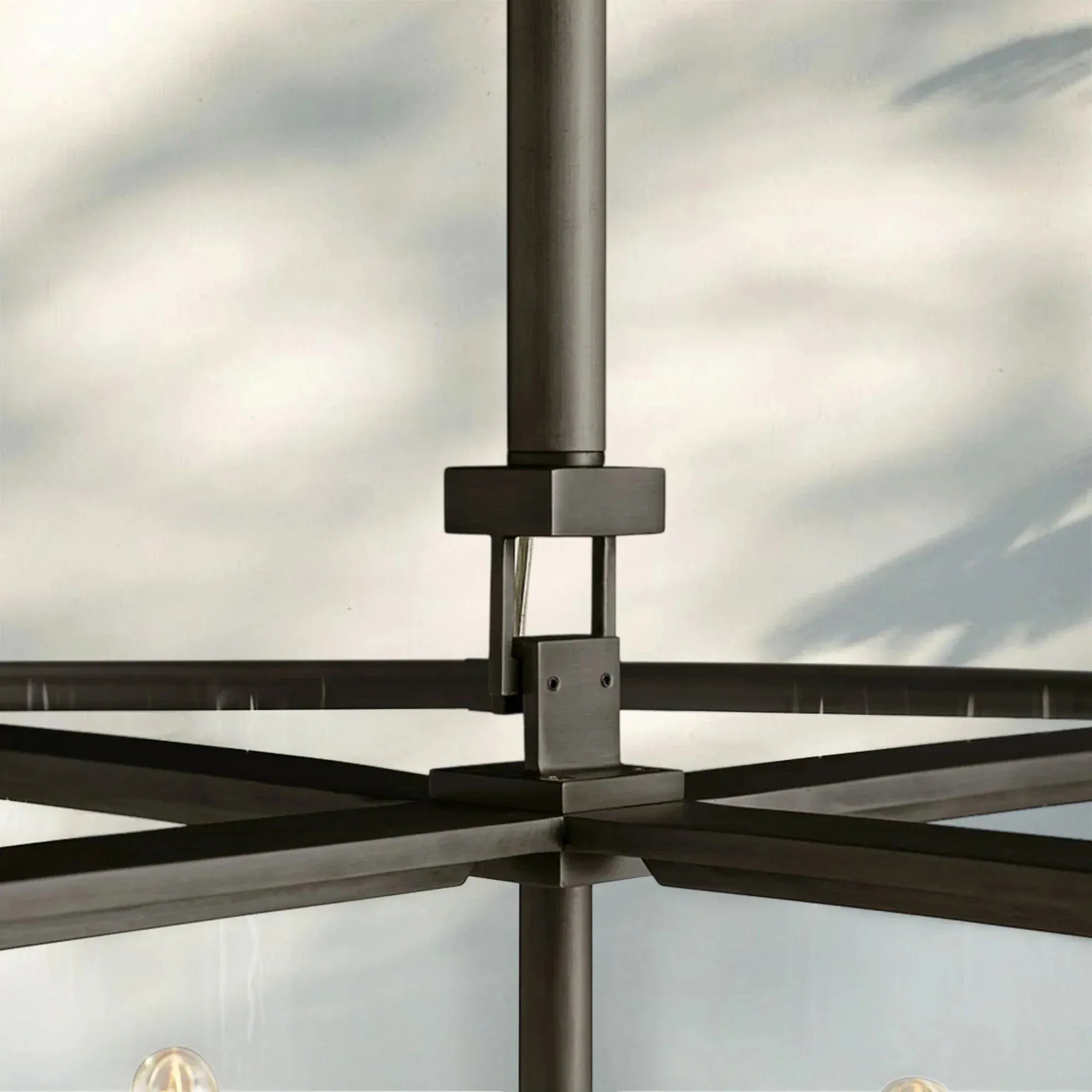 Beckmen Glass Lantern Modern Round Chandelier 33''44"55''-