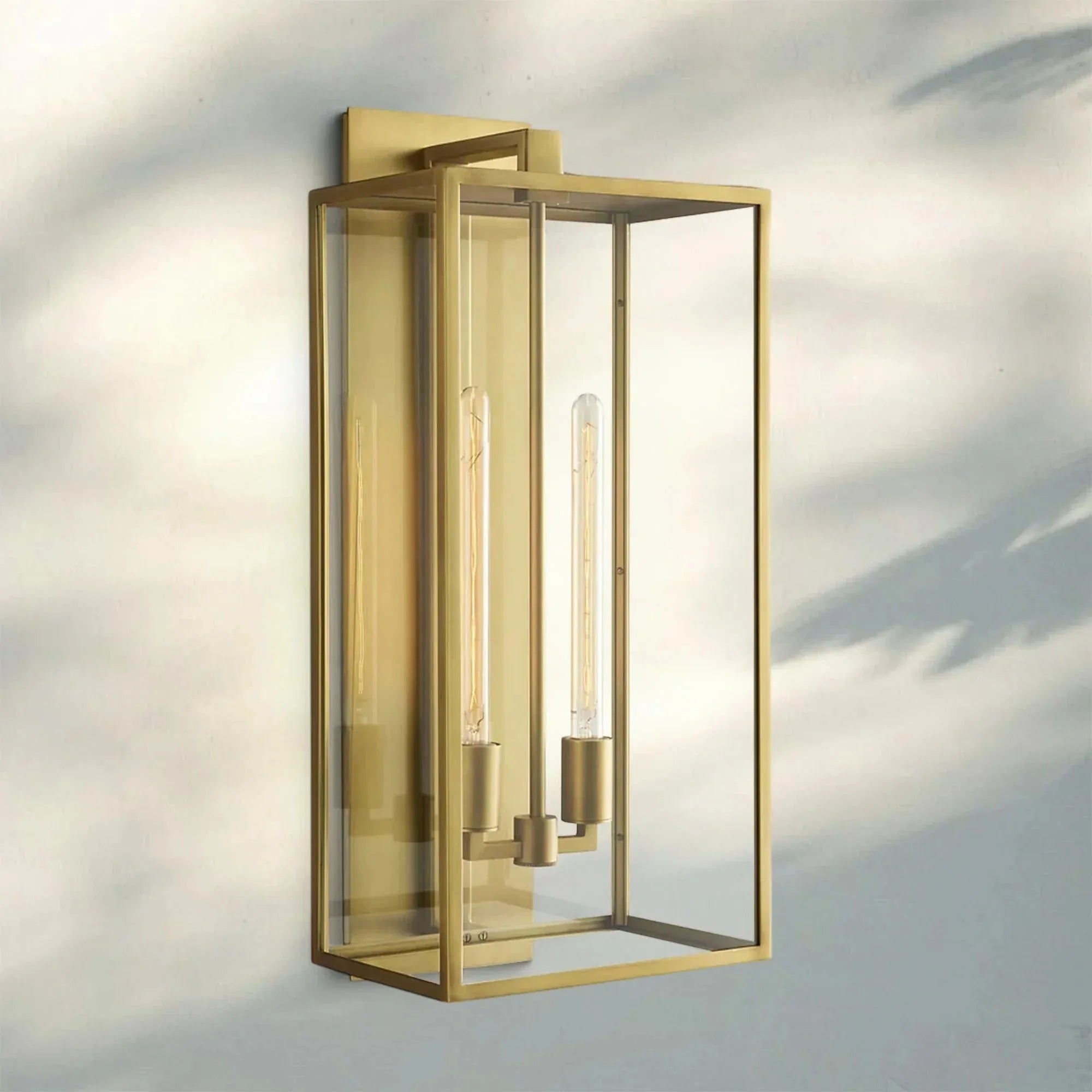 Beckmen Glass Lantern Outdoor Wall Sconce 18'' 21'' 28''-