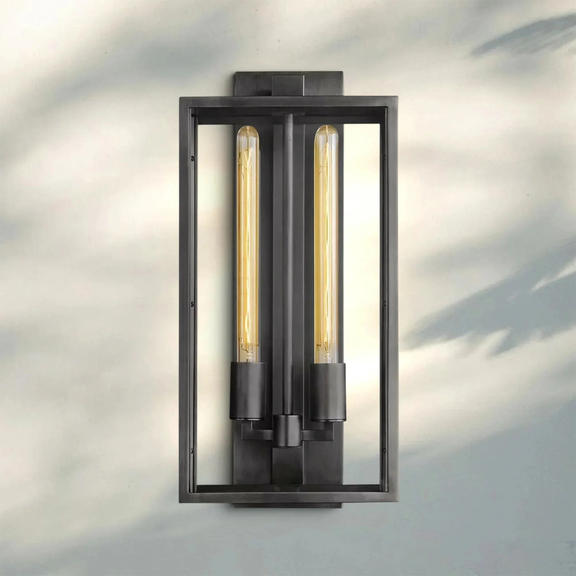 Beckmen Glass Lantern Outdoor Wall Sconce 18'' 21'' 28''-21''H-Bronze-