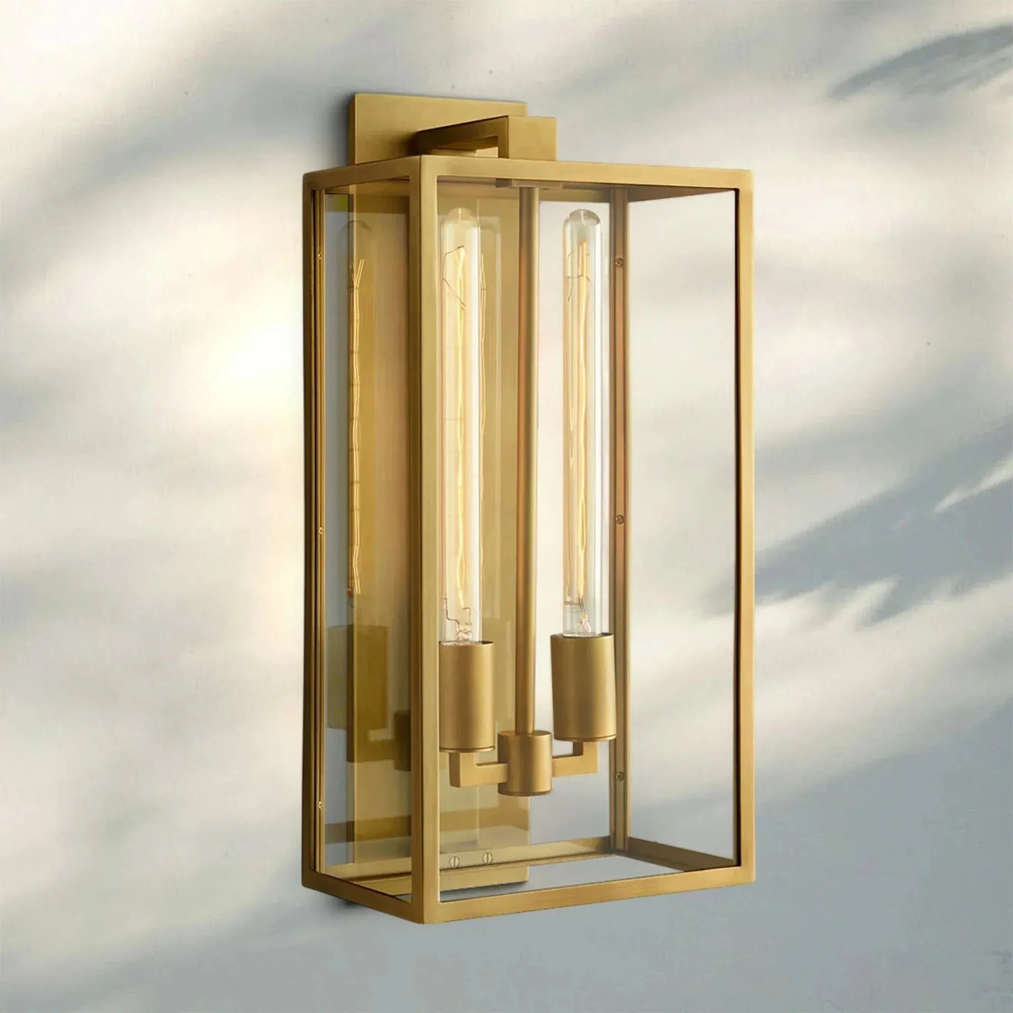 Beckmen Glass Lantern Outdoor Wall Sconce 18'' 21'' 28''-