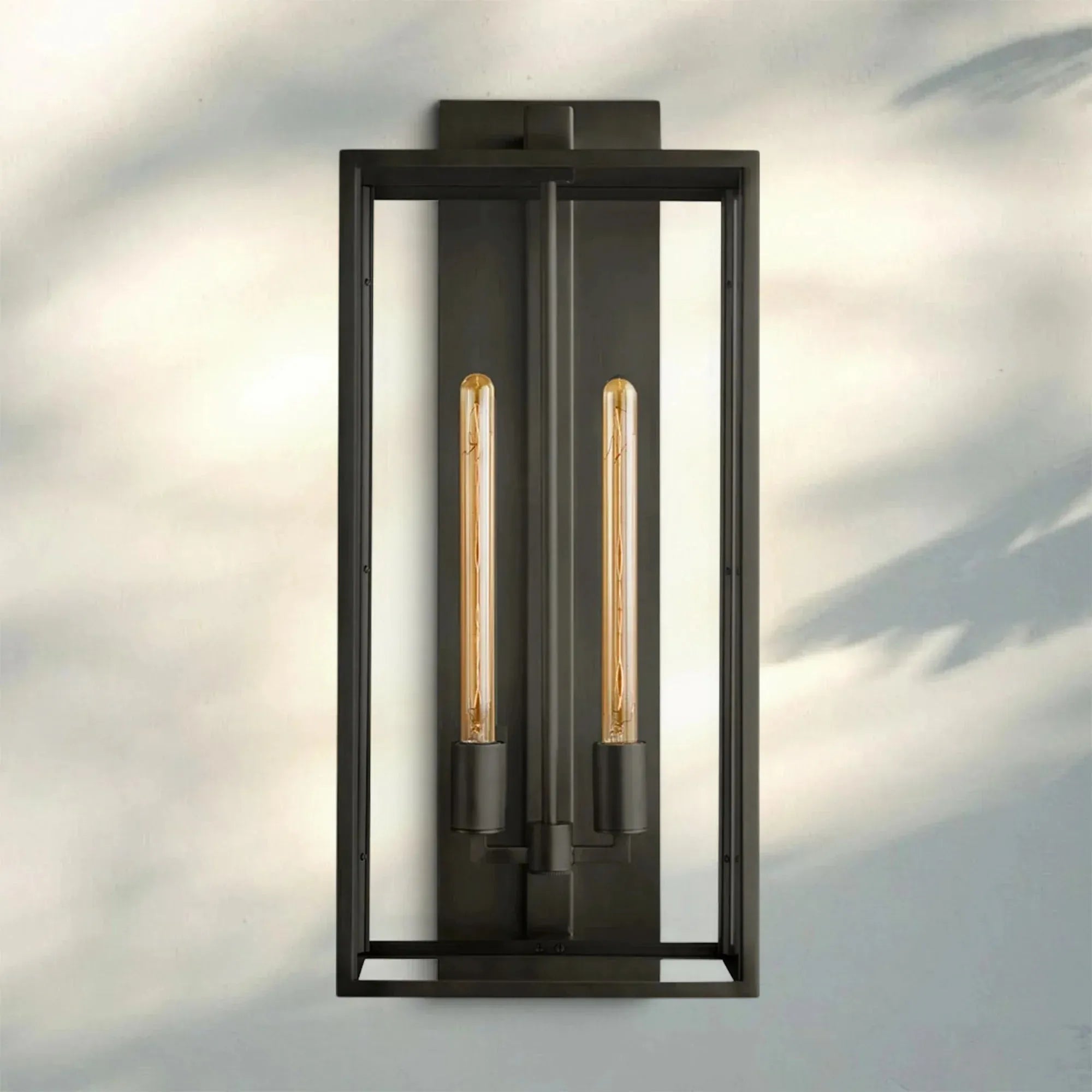 Beckmen Glass Lantern Outdoor Wall Sconce 18'' 21'' 28''-28''H-Bronze-