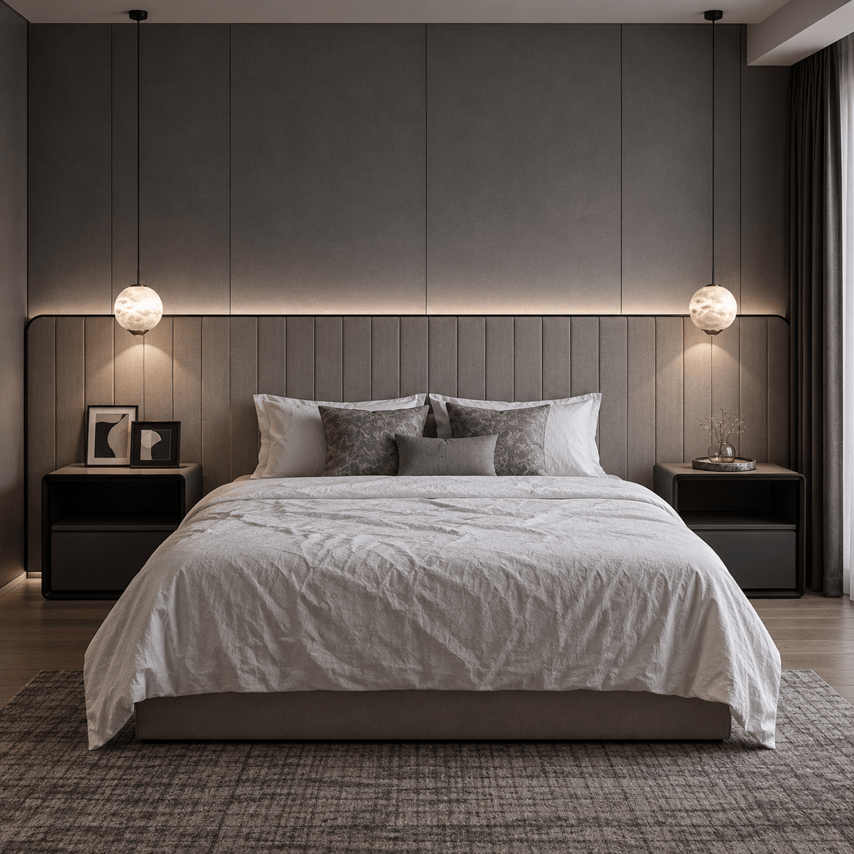 Bedroom Pendant Light | Alabaster Globe Modern | Orbelle - Standard Adjustable CordBlushlighting