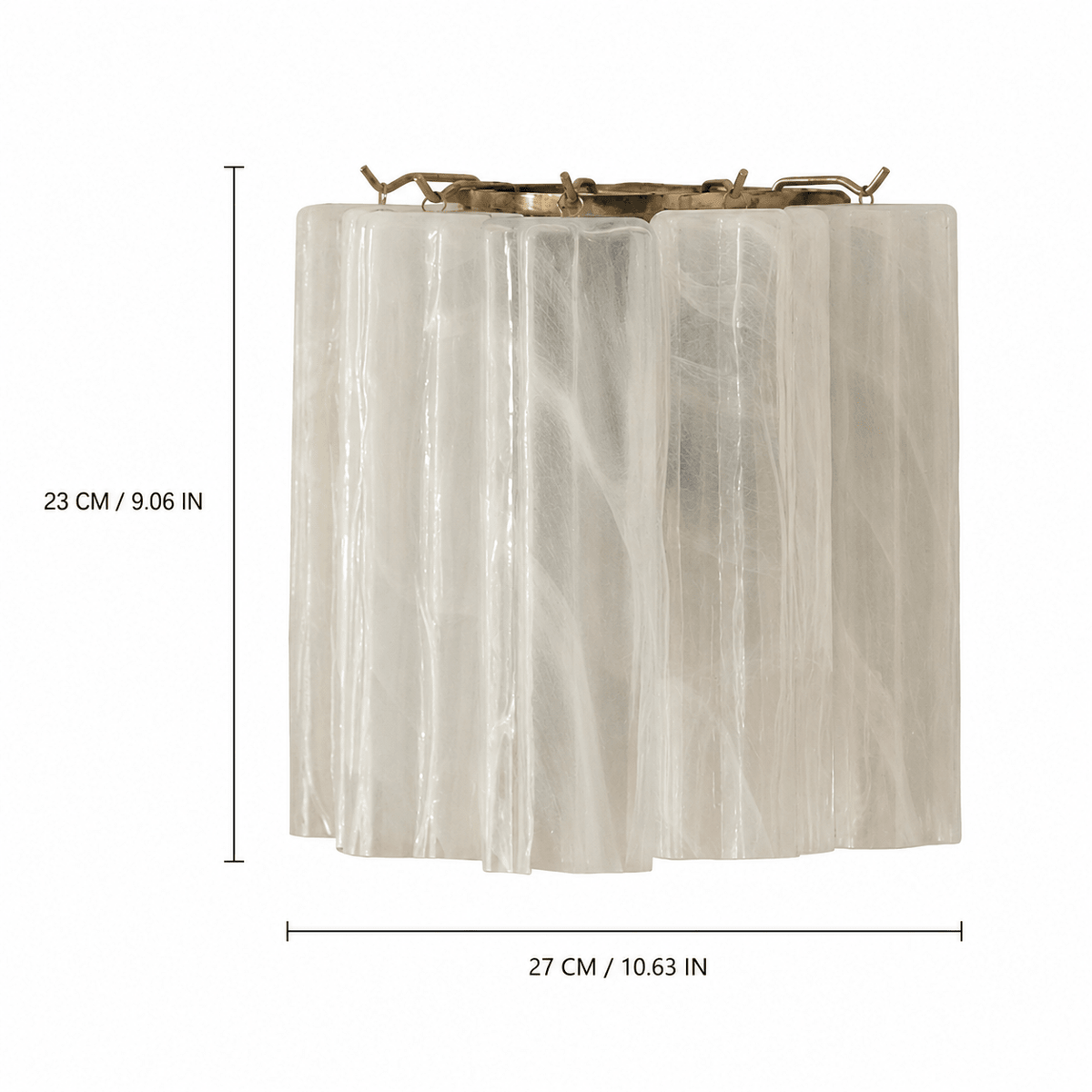 Bedroom Wall Sconce | Murano-Style Fluted Glass | Mirelle - Opal WhiteBlushlighting