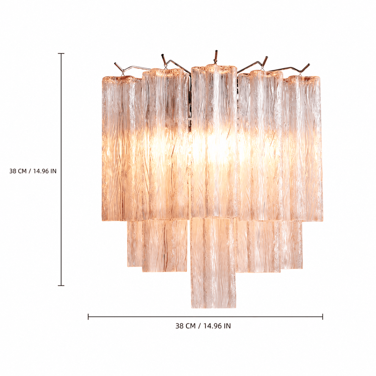 Bedroom Wall Sconce | Murano-Style Glass | Floravia - Light PinkBlushlighting