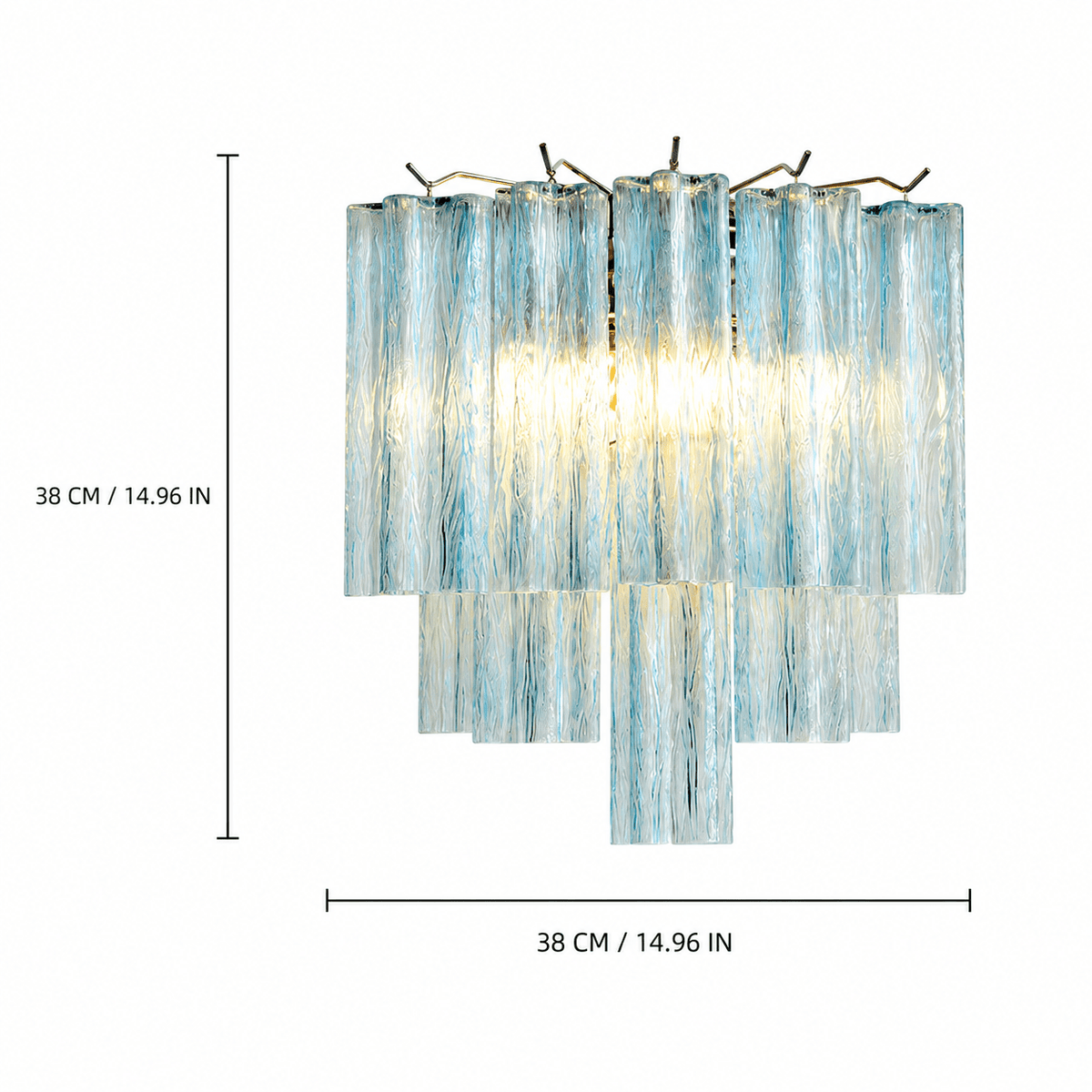 Bedroom Wall Sconce | Murano-Style Glass | Floravia - Light BlueBlushlighting