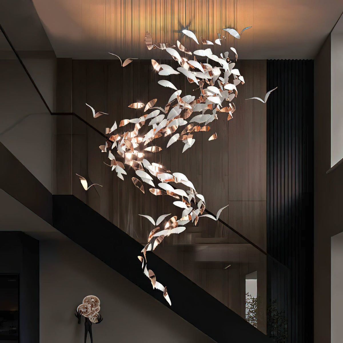 Bennett Chandelier - ∅ 23.6″ x 39.4″ / Dia 60cm x 100cmWhite & GoldWarm LightBlushlighting