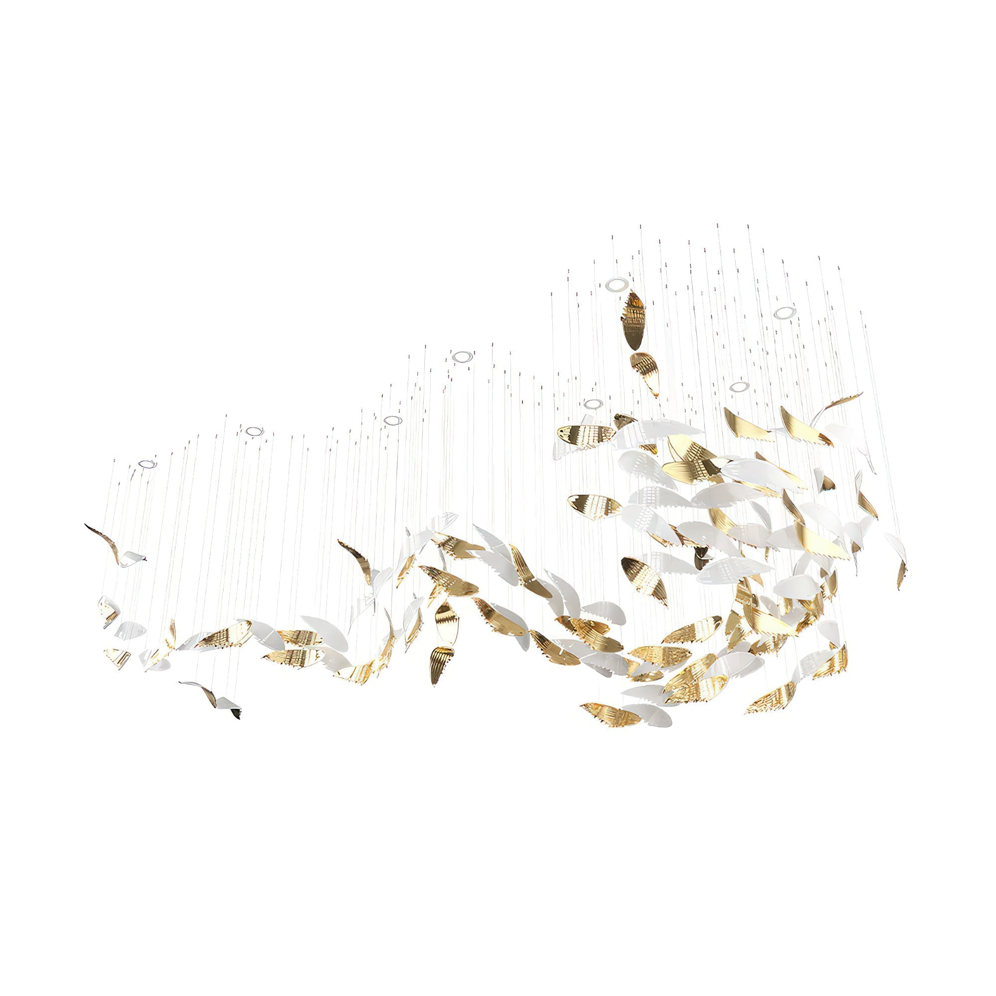 Bennett Chandelier - ∅ 23.6″ x 39.4″ / Dia 60cm x 100cmWhite & GoldWarm LightBlushlighting
