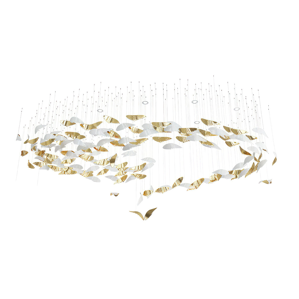 Bennett Chandelier - ∅ 39.4″ x 78.7″ / Dia 100cm x 200cmWhite & GoldWarm LightBlushlighting
