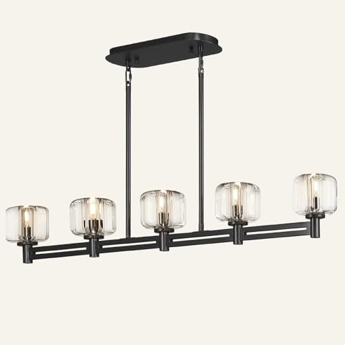 Black Round 36" K9 Crystal Chandelier with Adjustable Height - Black - Round - 36inBlushlighting