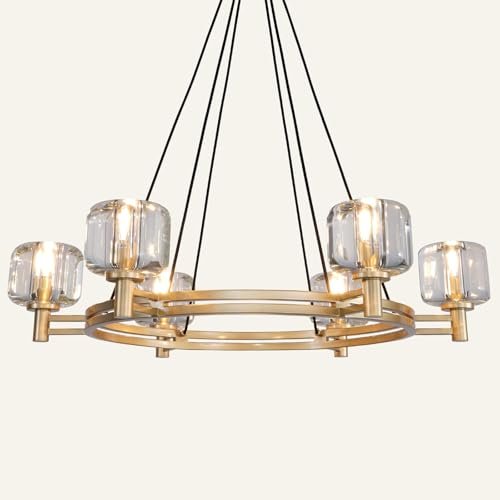 Black Round 36" K9 Crystal Chandelier with Adjustable Height - Black - Round - 36inBlushlighting