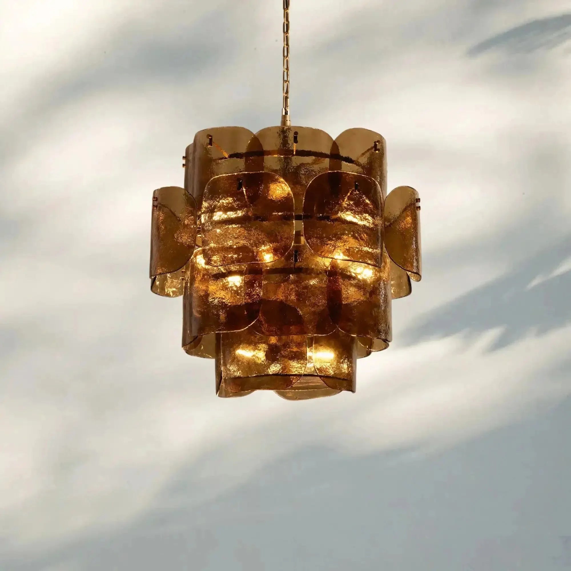 Blaire Round Chandelier - BrownBlushlighting