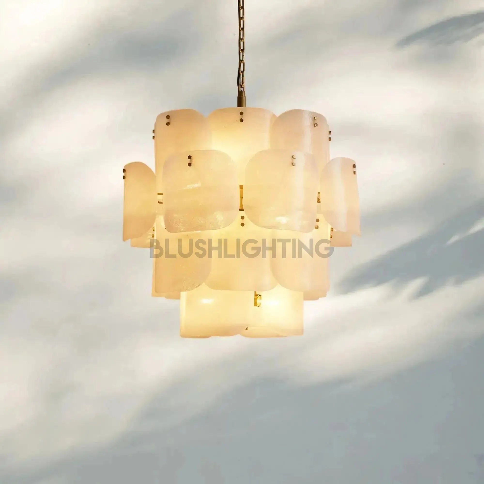 Blaire Round Chandelier - WhiteBlushlighting