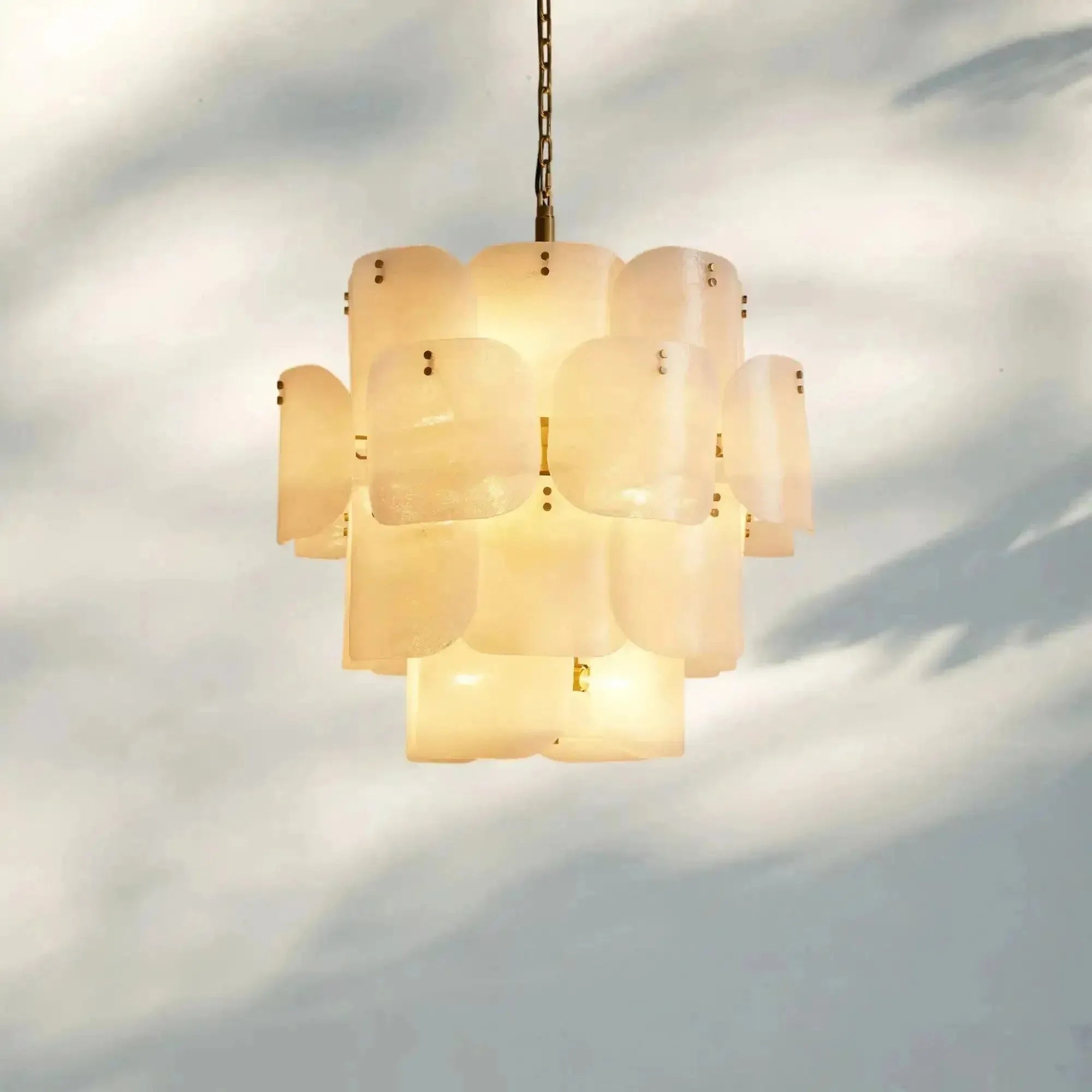 Blaire Round Chandelier - WhiteBlushlighting