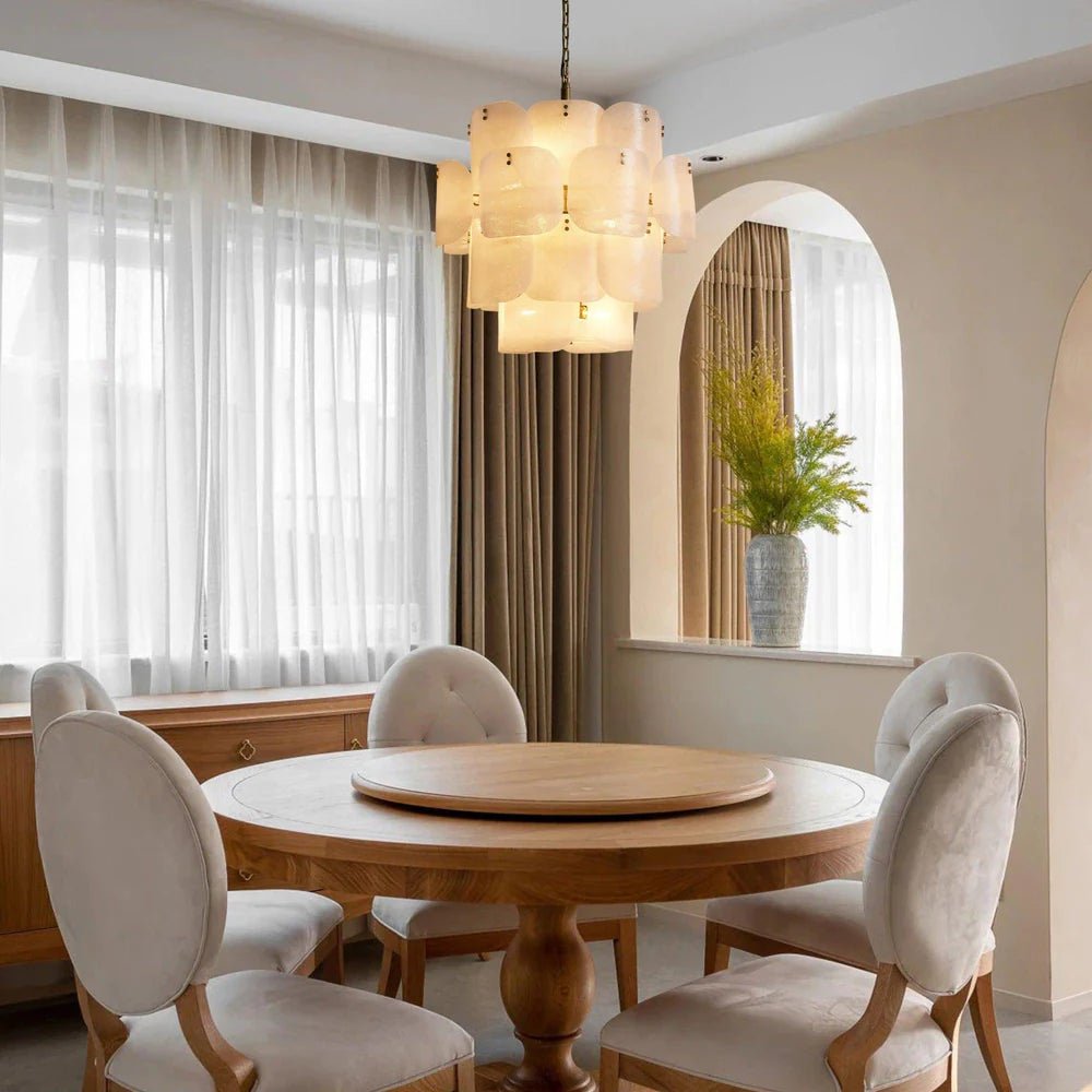 Blaire Round Chandelier - WhiteBlushlighting