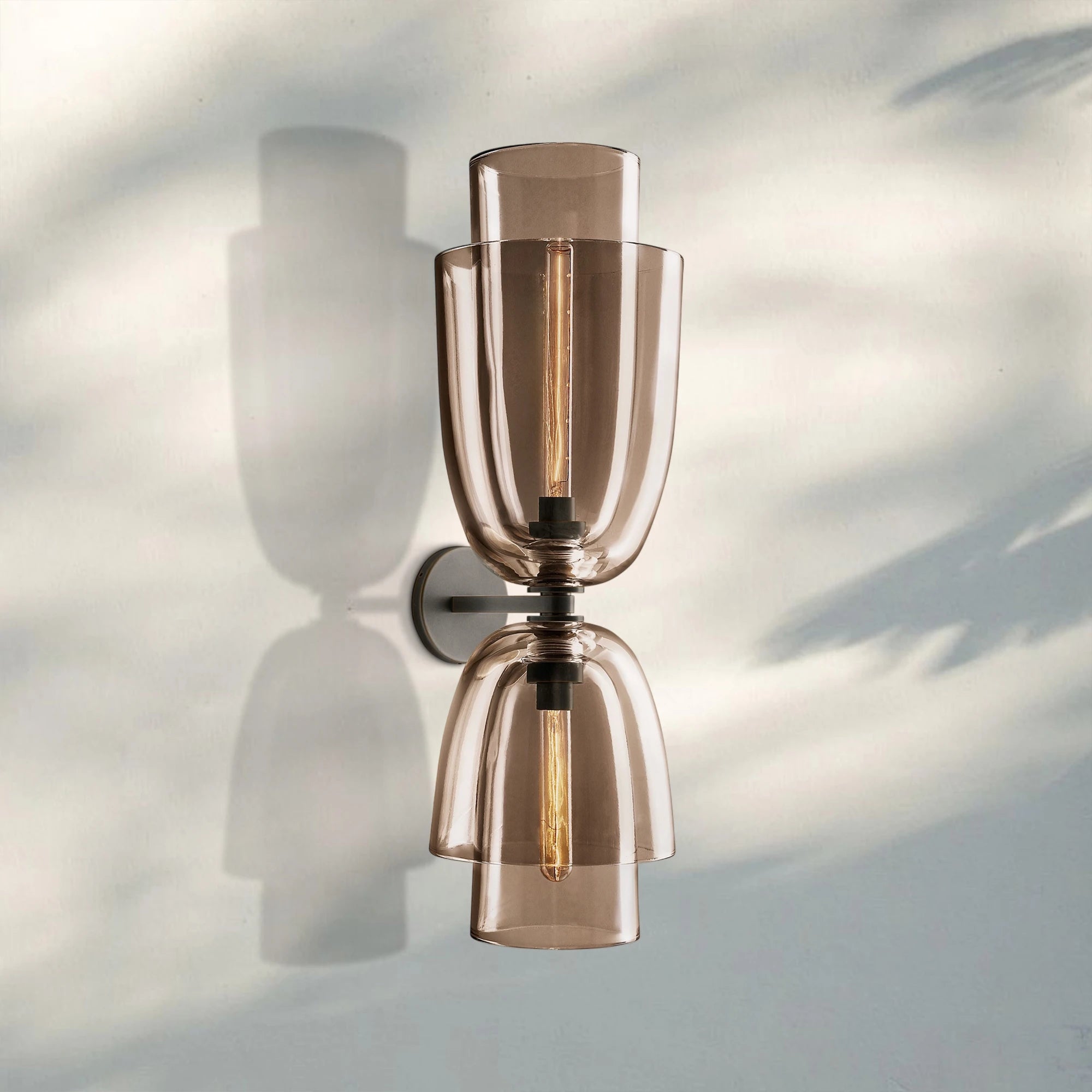 Blum Glass Cloche Grand Sconce-Amber-Bronze-Blushlighting