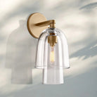Blum Amber Glass Flute Sconce-Clear-Brass-Blushlighting