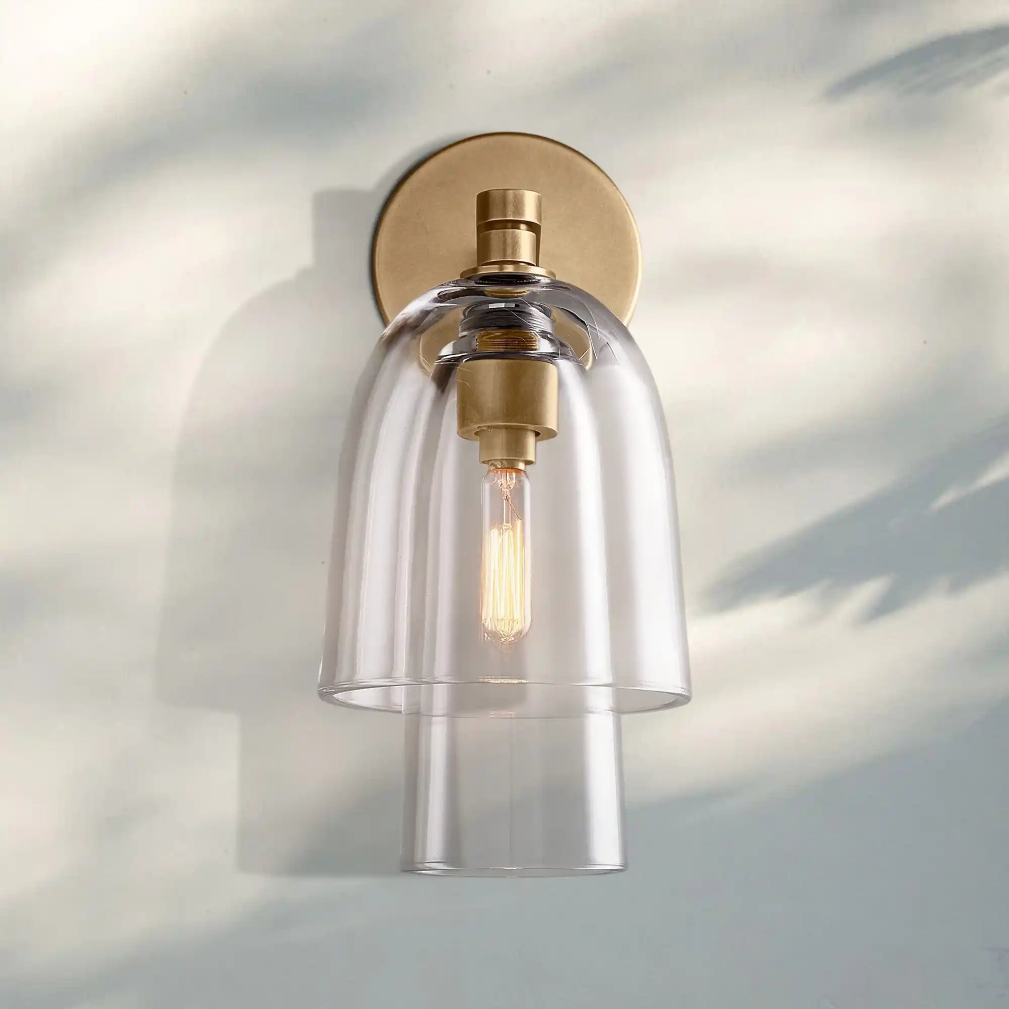 Blum Amber Glass Flute Sconce-Blushlighting