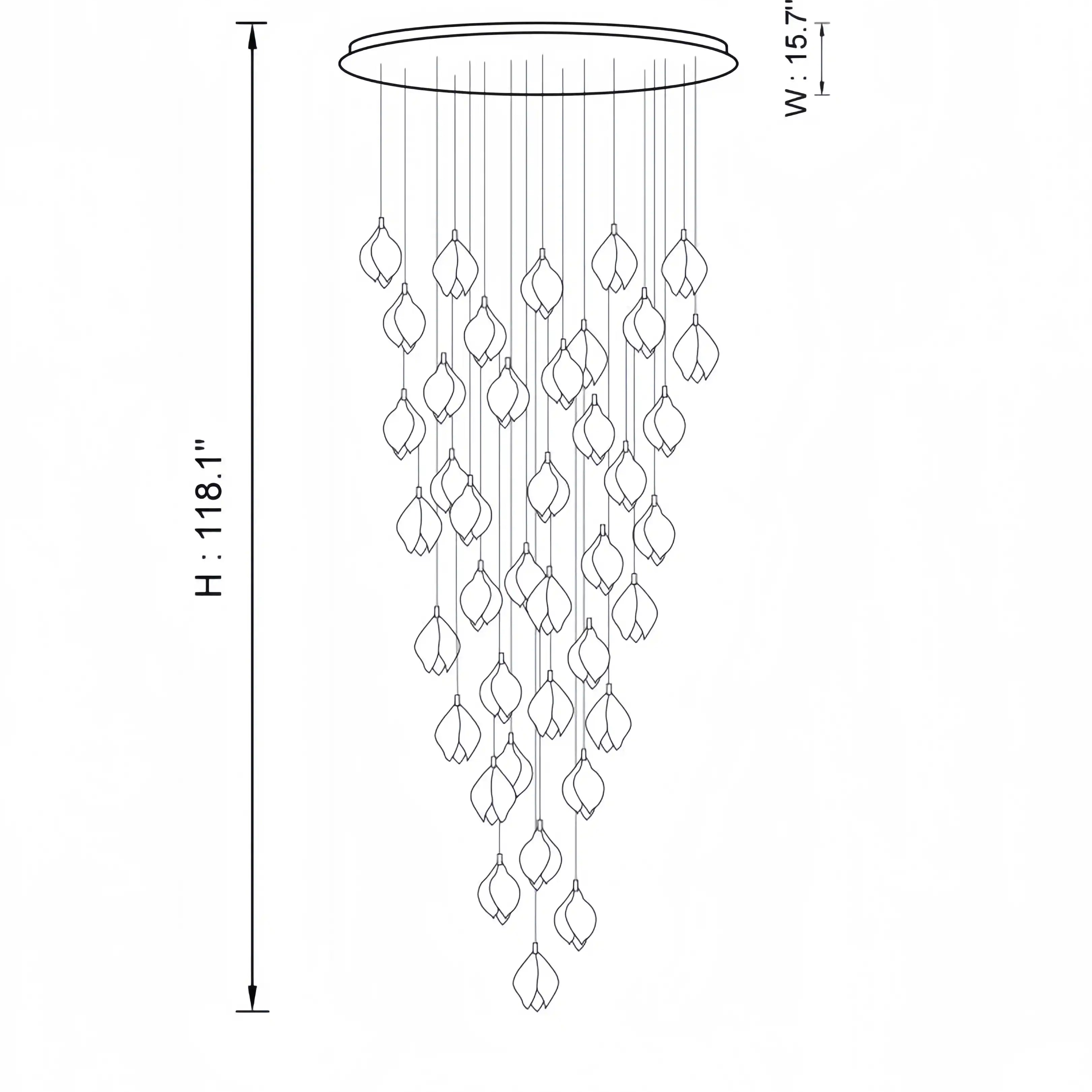 Bloom Chandelier-Blushlighting