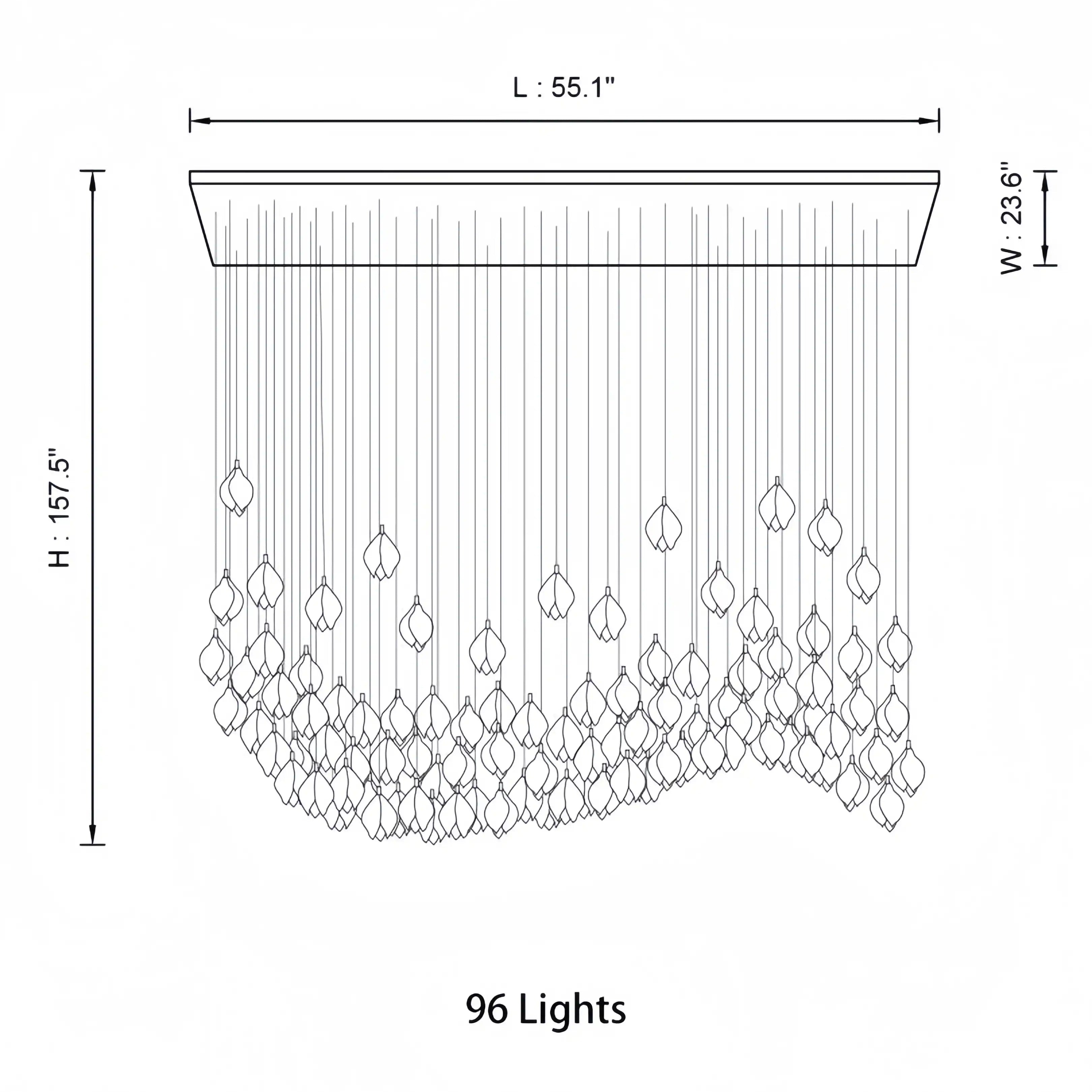 Bloom Chandelier - 26 Lights | Ellipse styleEmitting White LightingBlushlighting