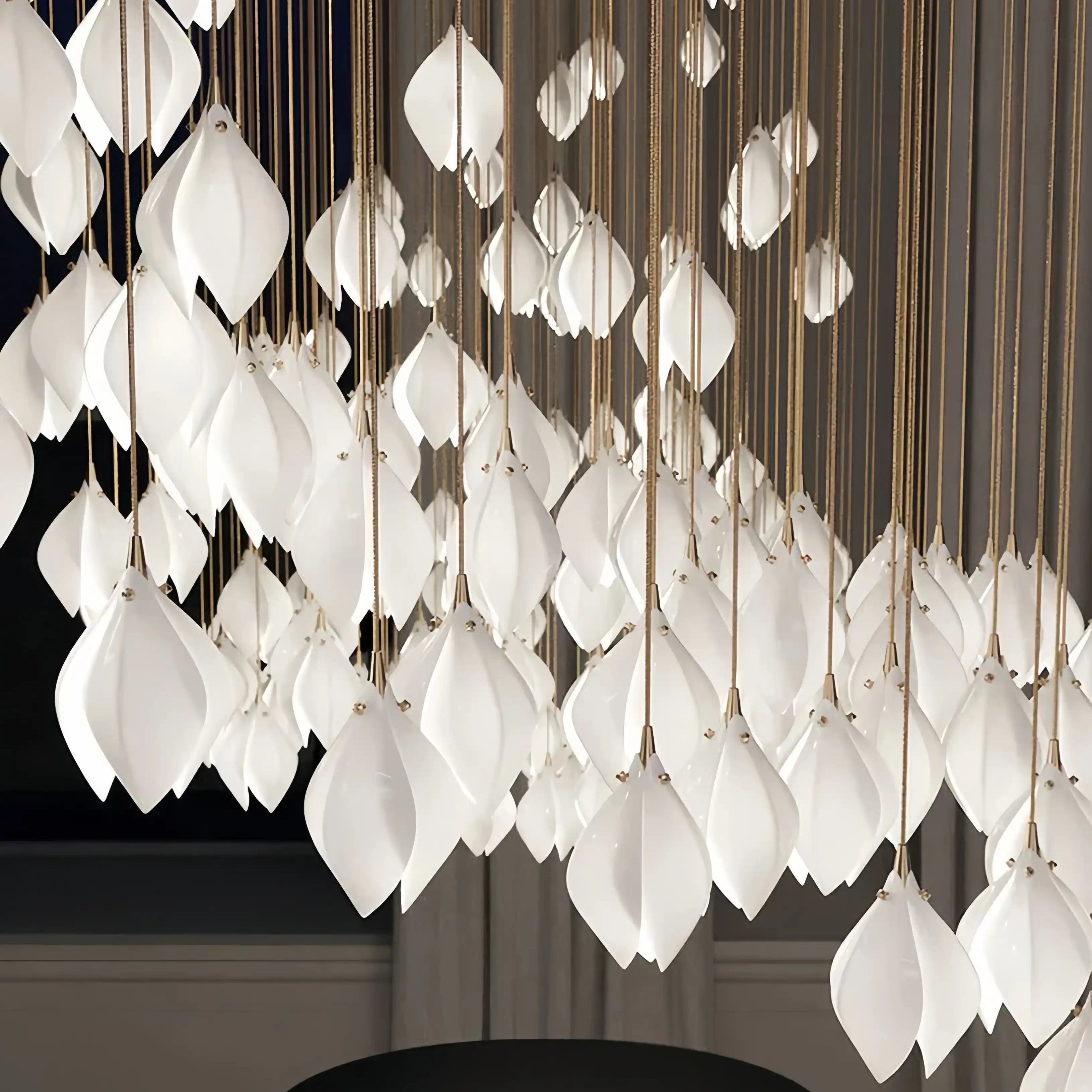 Bloom Chandelier - 26 Lights | Ellipse styleEmitting White LightingBlushlighting