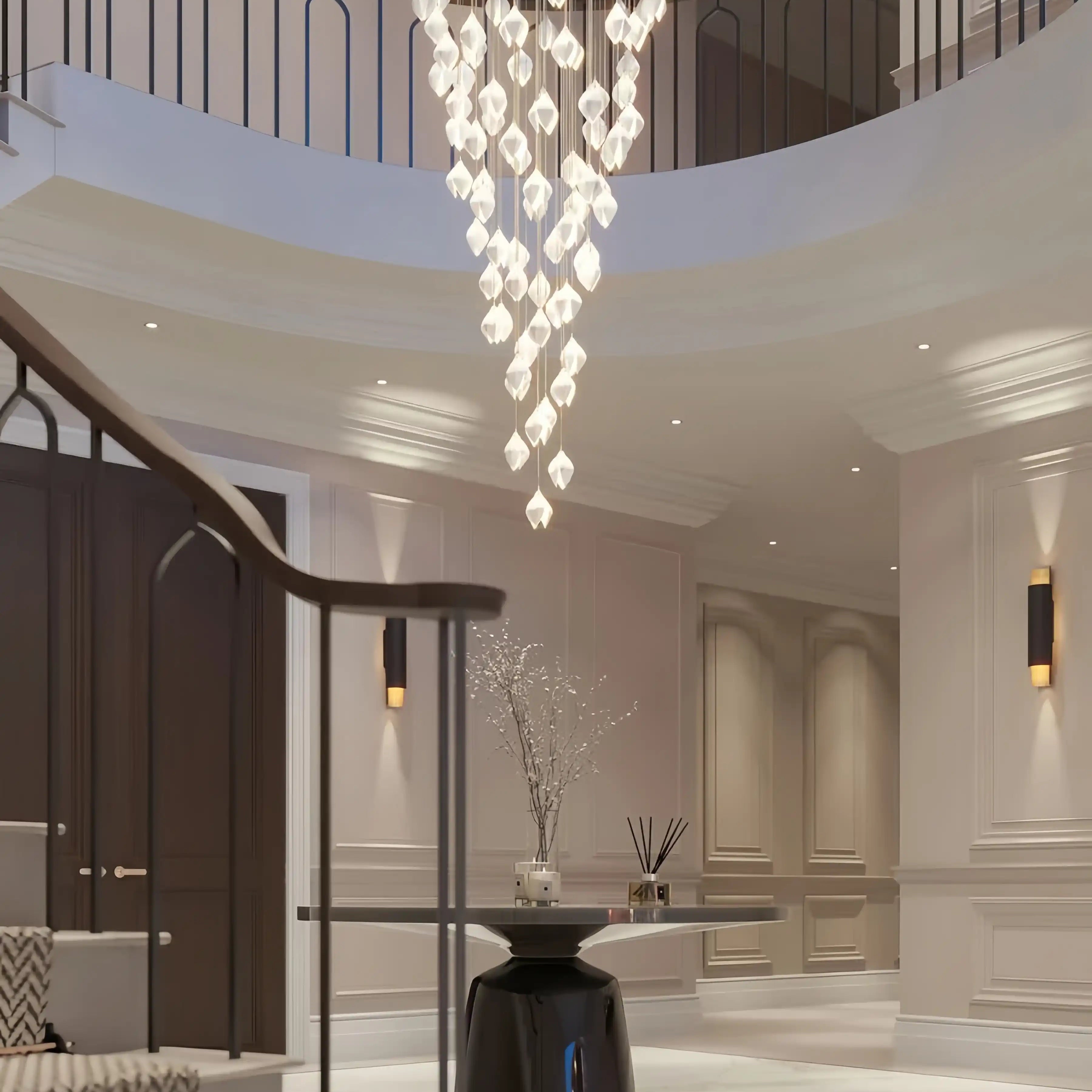 Bloom Chandelier - 26 Lights | Ellipse styleEmitting White LightingBlushlighting