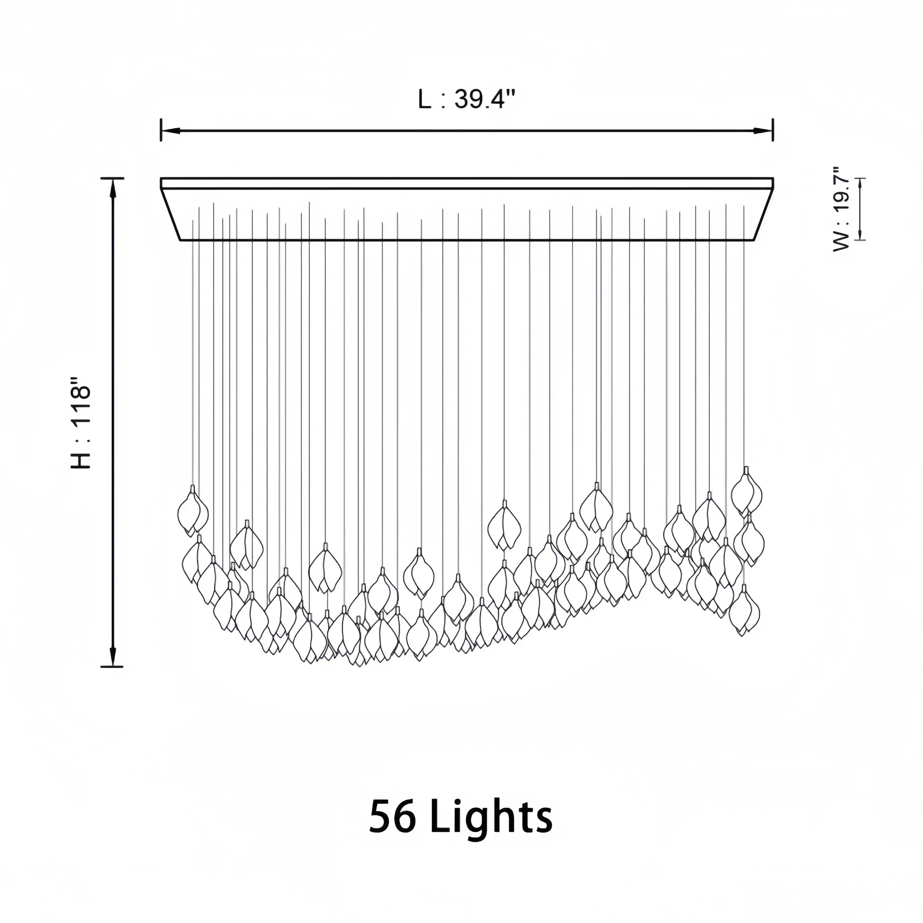Bloom Chandelier - 26 Lights | Ellipse styleEmitting White LightingBlushlighting