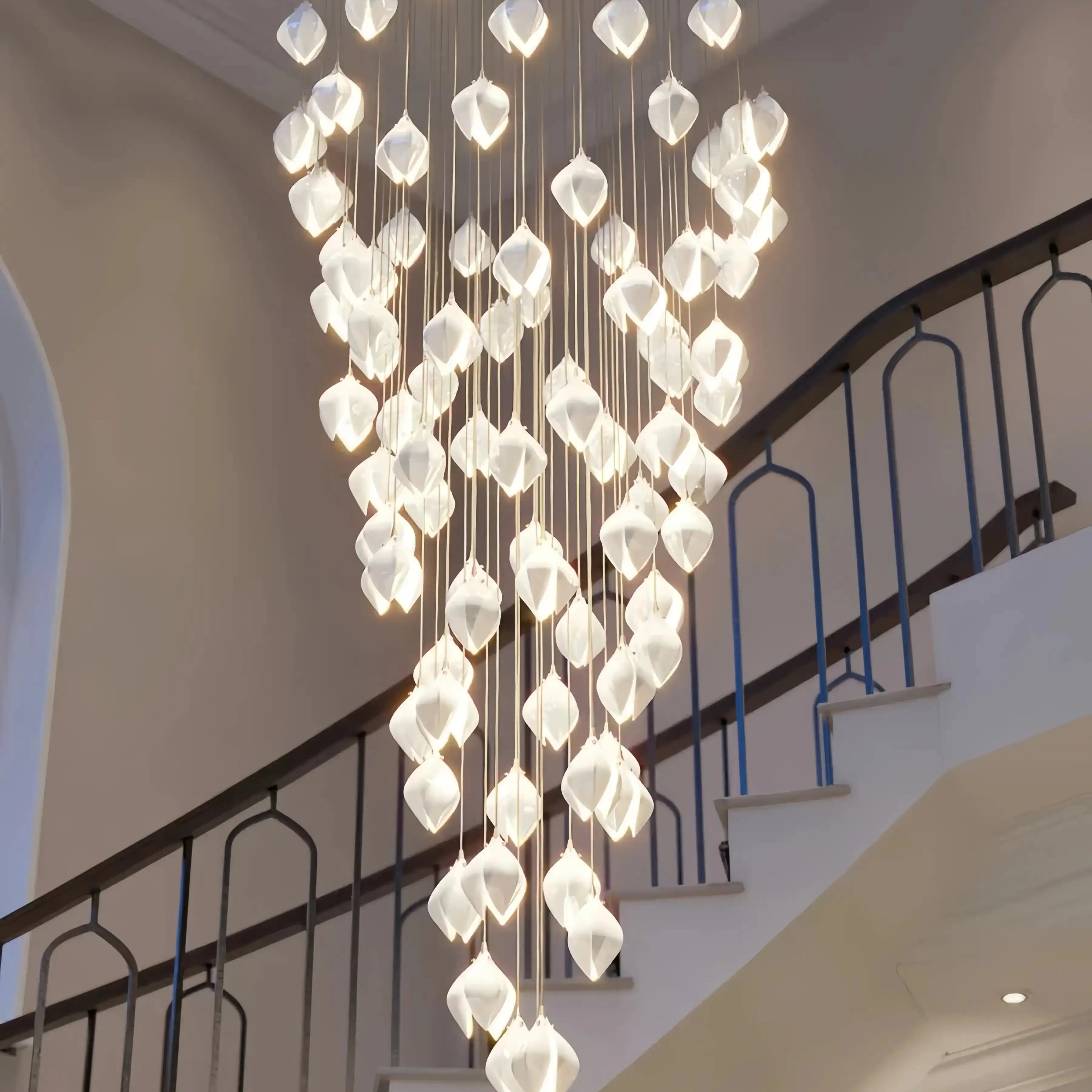Bloom Chandelier - 26 Lights | Ellipse styleEmitting White LightingBlushlighting