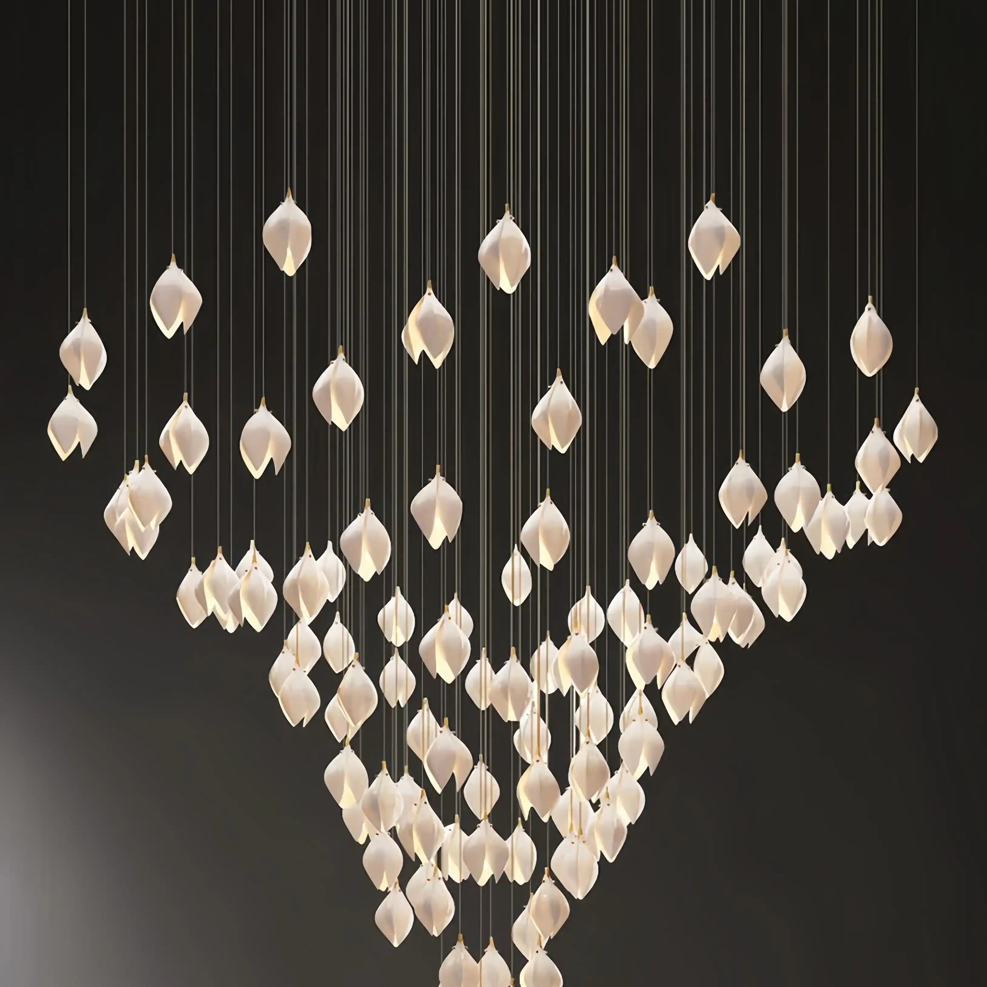 Bloom Chandelier - 26 Lights | Ellipse styleEmitting White LightingBlushlighting