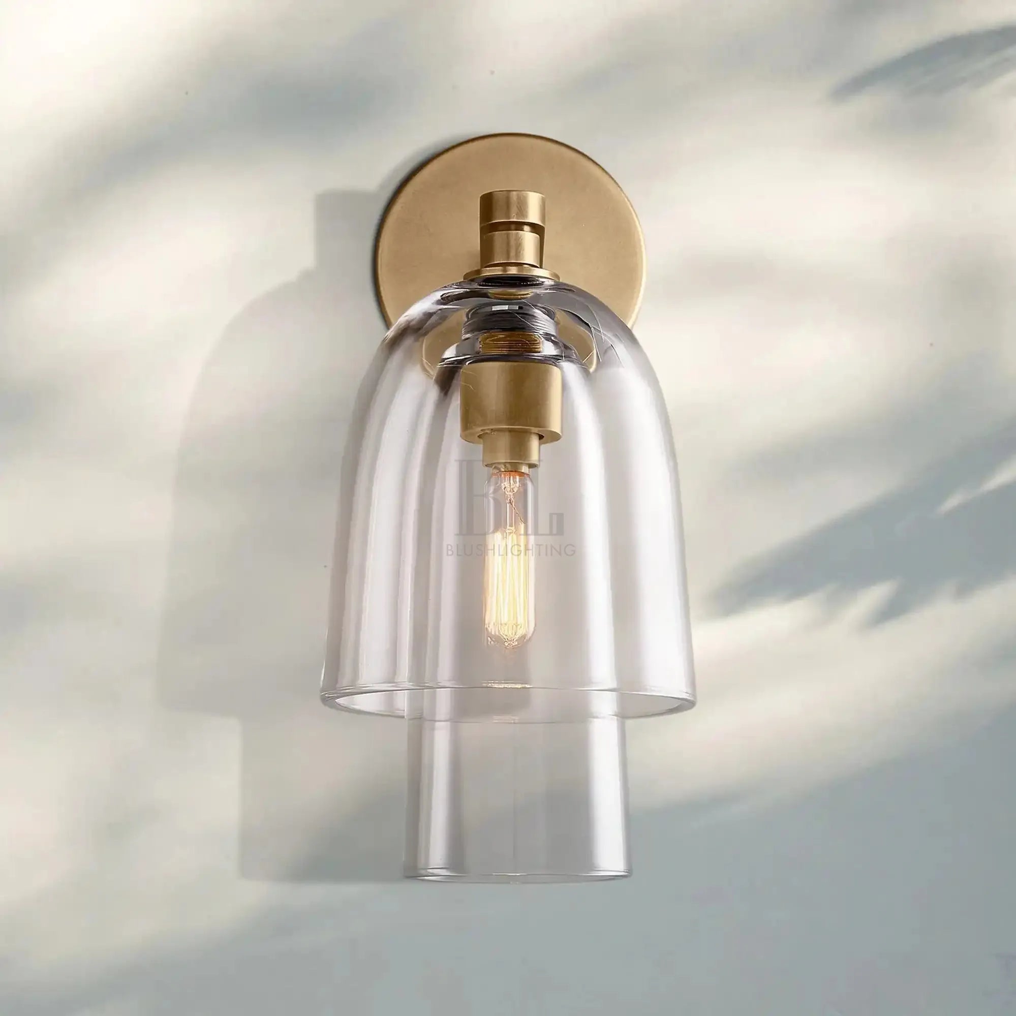 Blum Amber Glass Flute Sconce - Blushlighting