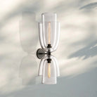 Blum Glass Cloche Grand Sconce-Clear-Bronze-Blushlighting