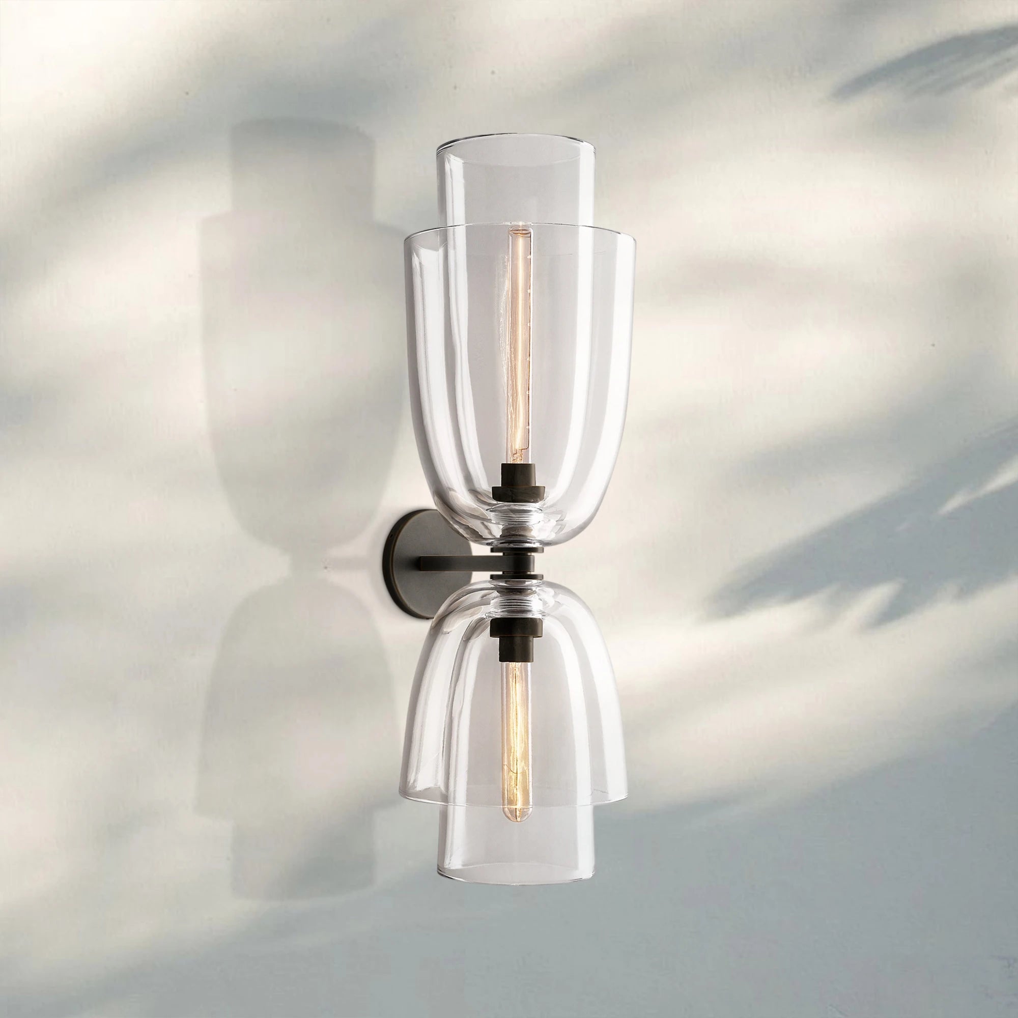 Blum Glass Cloche Grand Sconce-Clear-Bronze-Blushlighting
