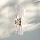 Blum Glass Cloche Grand Sconce-Clear-Brass-Blushlighting