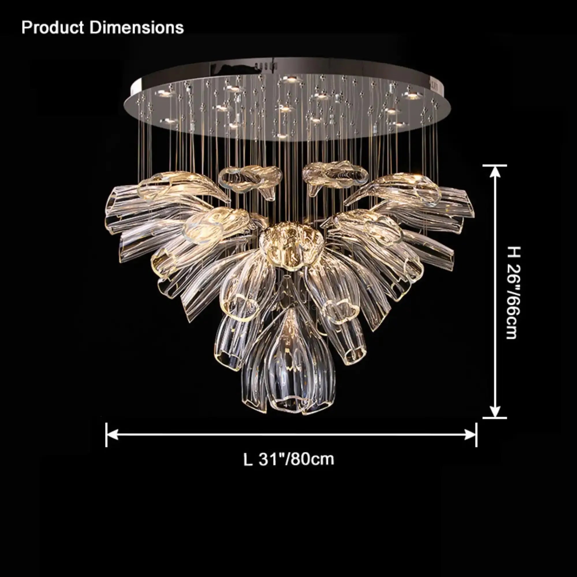 Blush Lighting Flower Glass Foyer Chandelier-Blushlighting-Blushlighting
