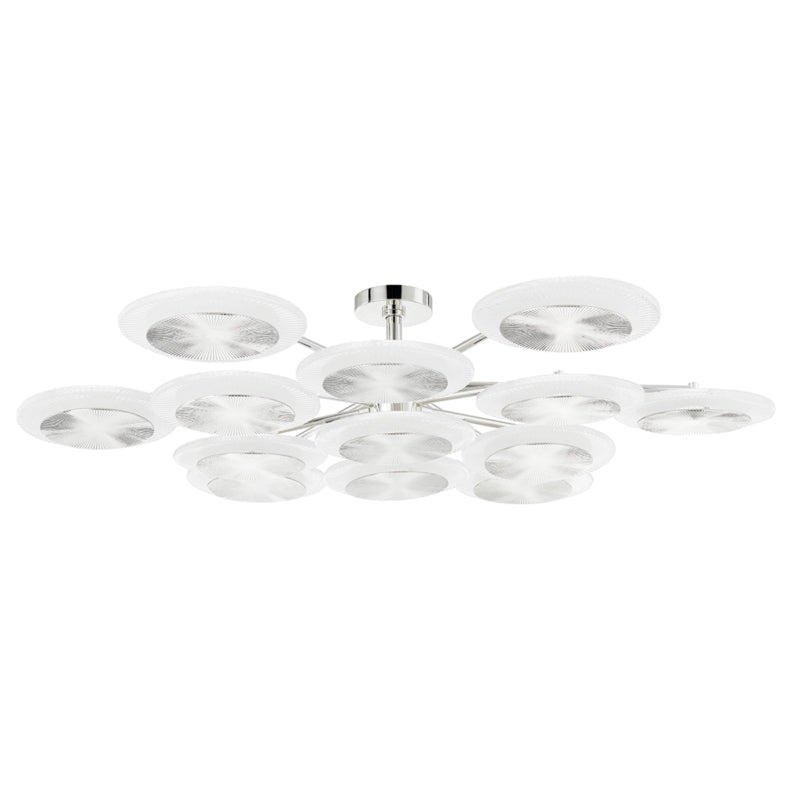 Blushlighting Ovo Ice Glass Round Chandelier 56.75" - SilverBlushlighting