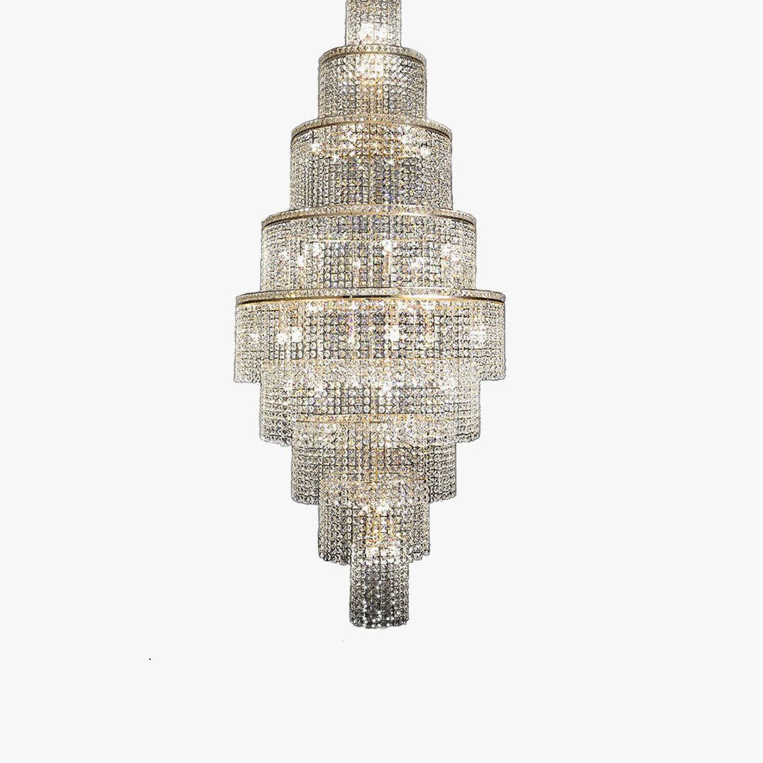 Blushlighting Tiered Crystal Foyer Chandelier - Ø31"×H91"GoldBlushlighting
