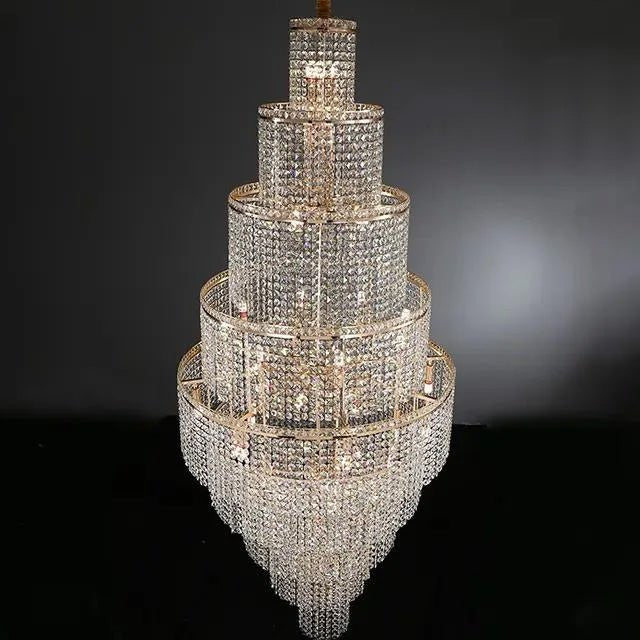 Blushlighting Tiered Crystal Foyer Chandelier - Ø31"×H91"GoldBlushlighting
