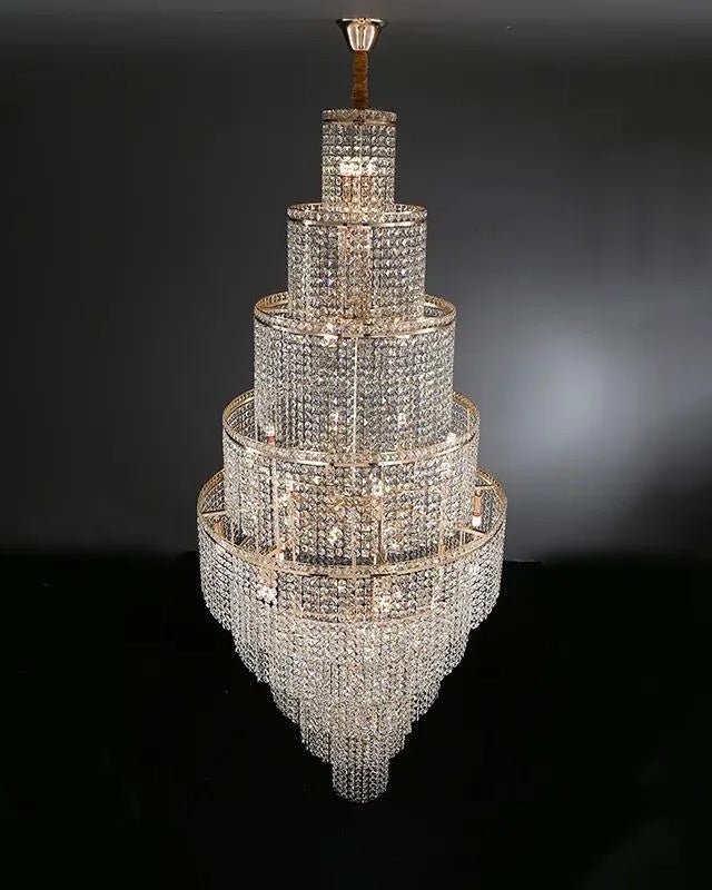 Blushlighting Tiered Crystal Foyer Chandelier - Ø31"×H91"GoldBlushlighting