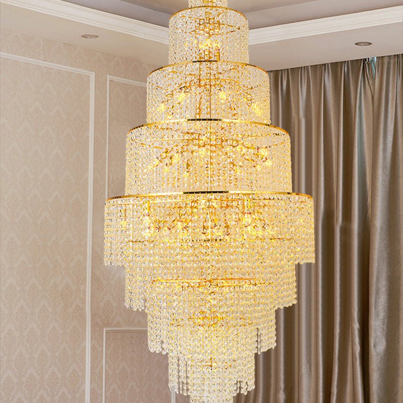 Blushlighting Tiered Crystal Foyer Chandelier - Ø31"×H91"GoldBlushlighting